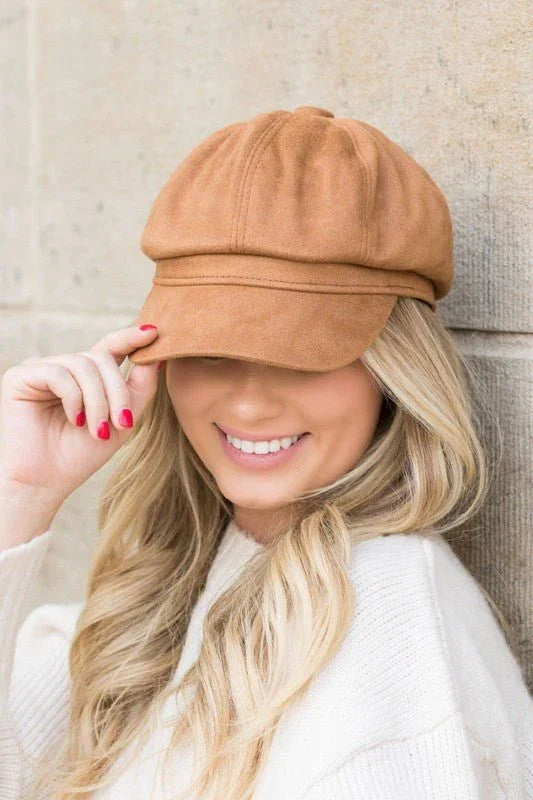 Suede Newsboy Cap | Hat by atgodanddesigns