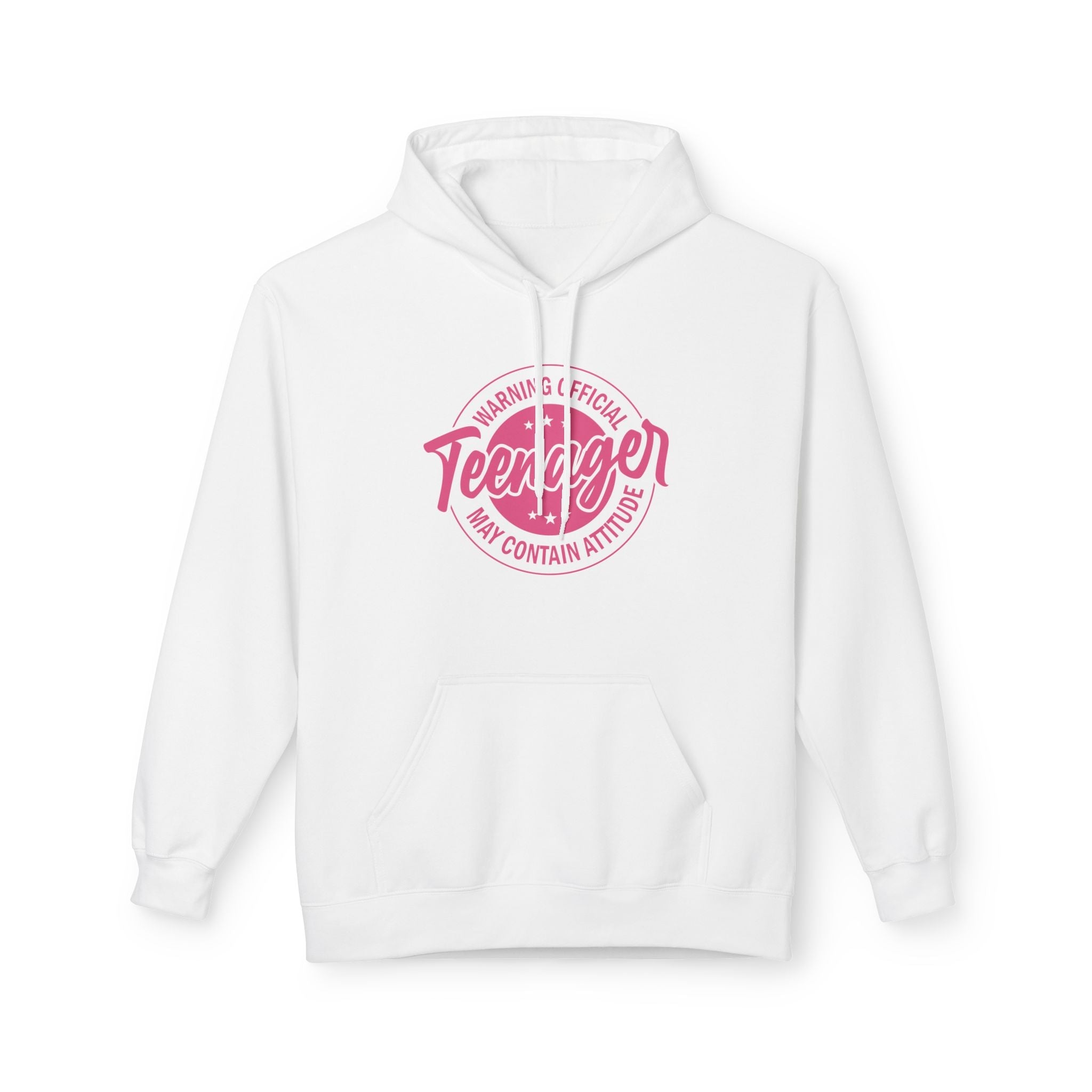Teen Graphic Girls Fleece Hoodie - Warning Official Teenager | Hoodie by atgodanddesigns