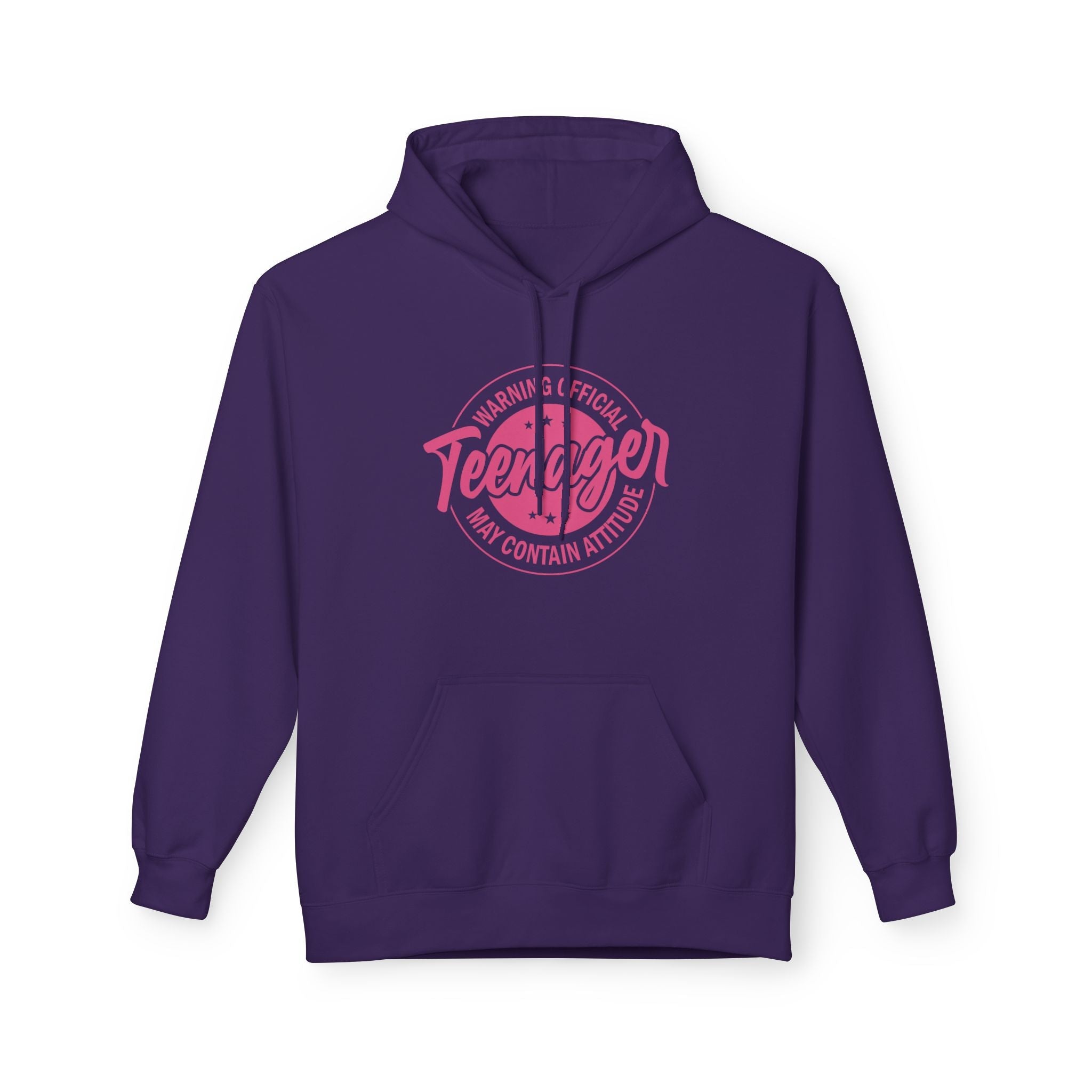 Teen Graphic Girls Fleece Hoodie - Warning Official Teenager | Hoodie by atgodanddesigns