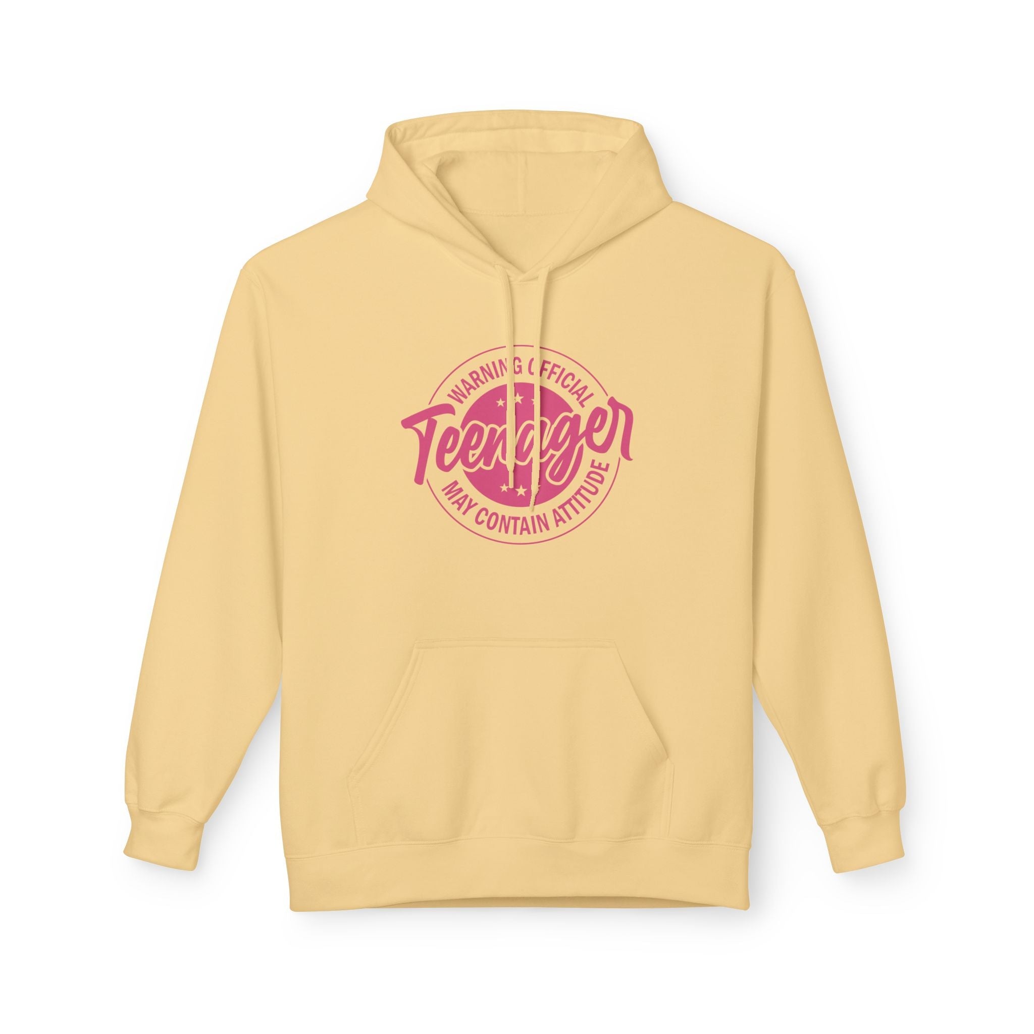 Teen Graphic Girls Fleece Hoodie - Warning Official Teenager | Hoodie by atgodanddesigns