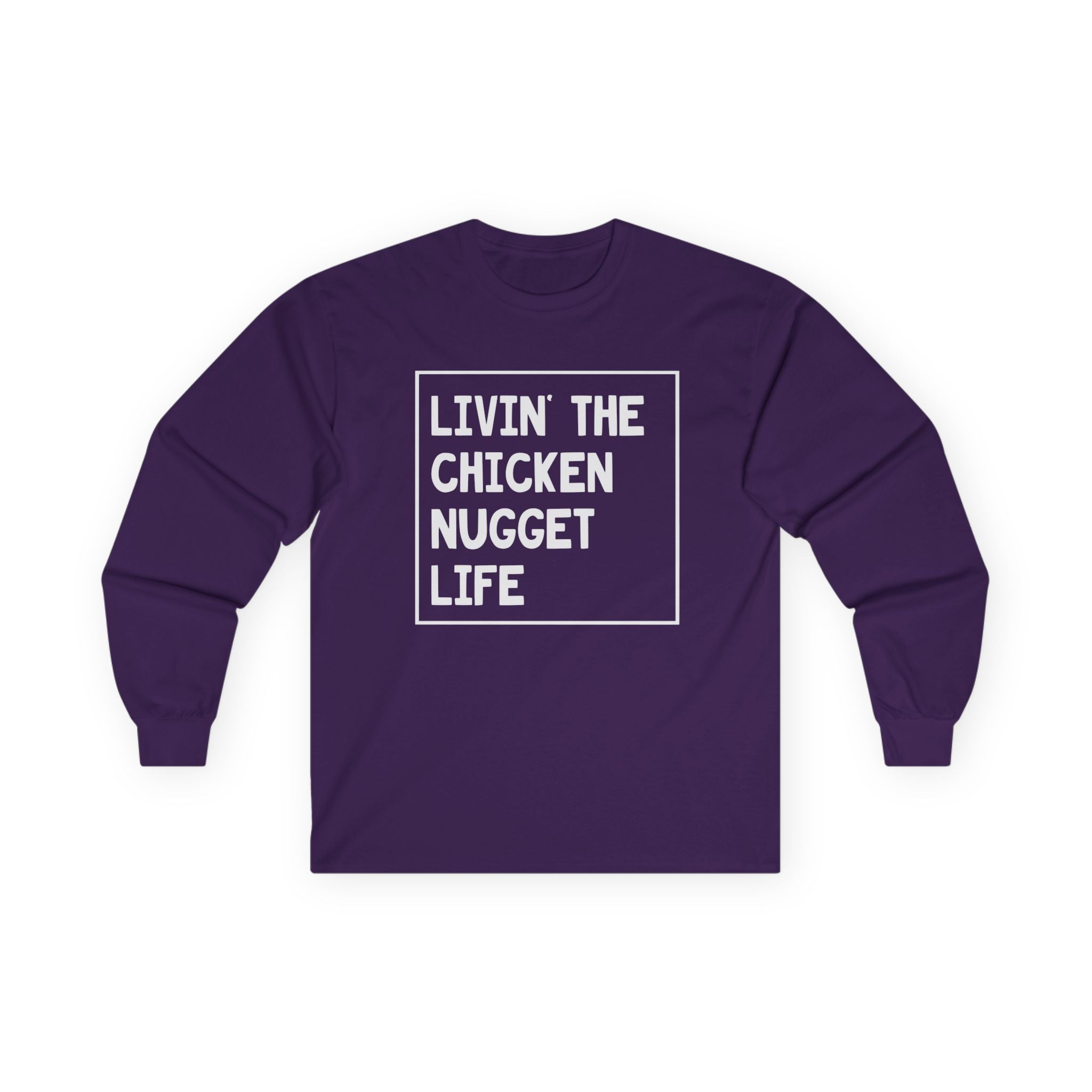 Teen Graphic Long Sleeve T-Shirt - Livin' The Chicken Nugget Life | Long - sleeve by atgodanddesigns