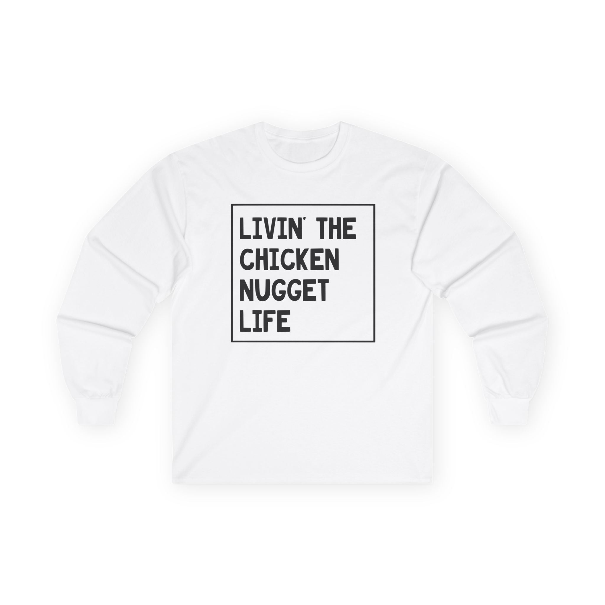 Teen Graphic Long Sleeve T-Shirt - Livin' The Chicken Nugget Life | Long - sleeve by atgodanddesigns