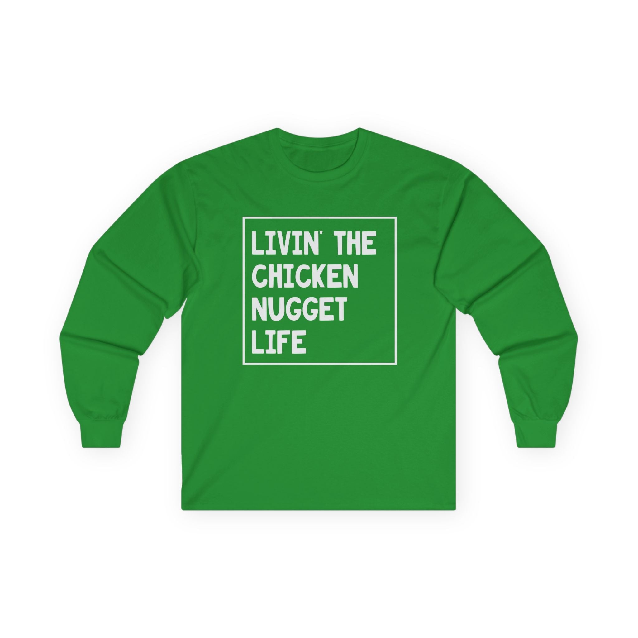 Teen Graphic Long Sleeve T-Shirt - Livin' The Chicken Nugget Life | Long - sleeve by atgodanddesigns