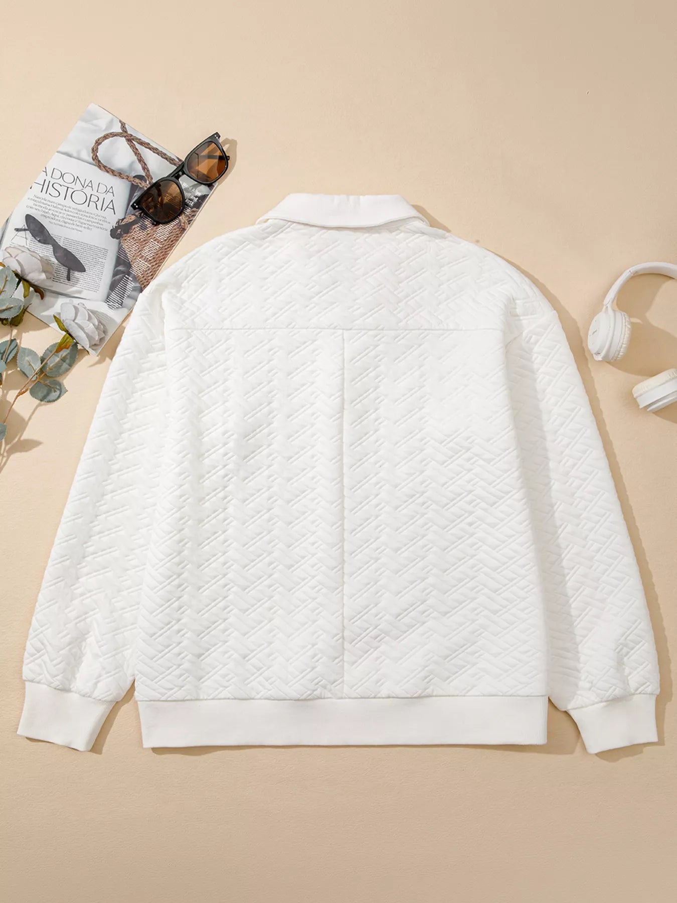 Textured Johnny Collar Sweatshirt | by atgodanddesigns