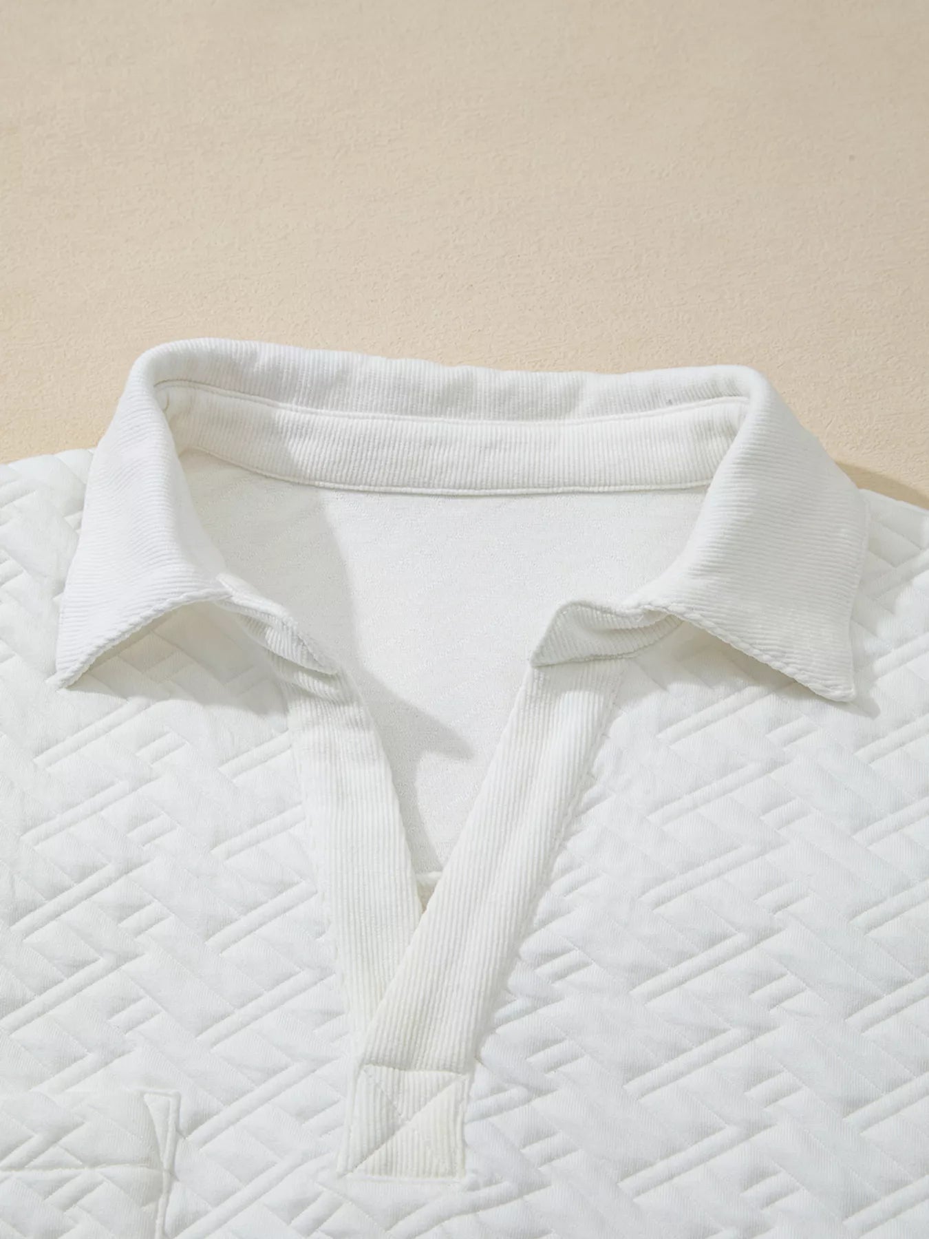 Textured Johnny Collar Sweatshirt | by atgodanddesigns