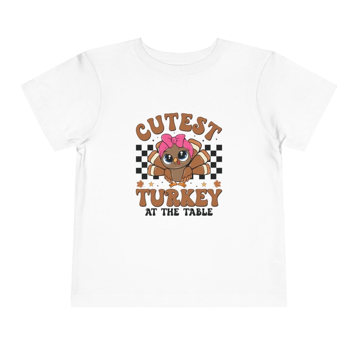 Thanksgiving Toddler Girl T-Shirt - Cutest Turkey At The Table | Kids clothes by atgodanddesigns