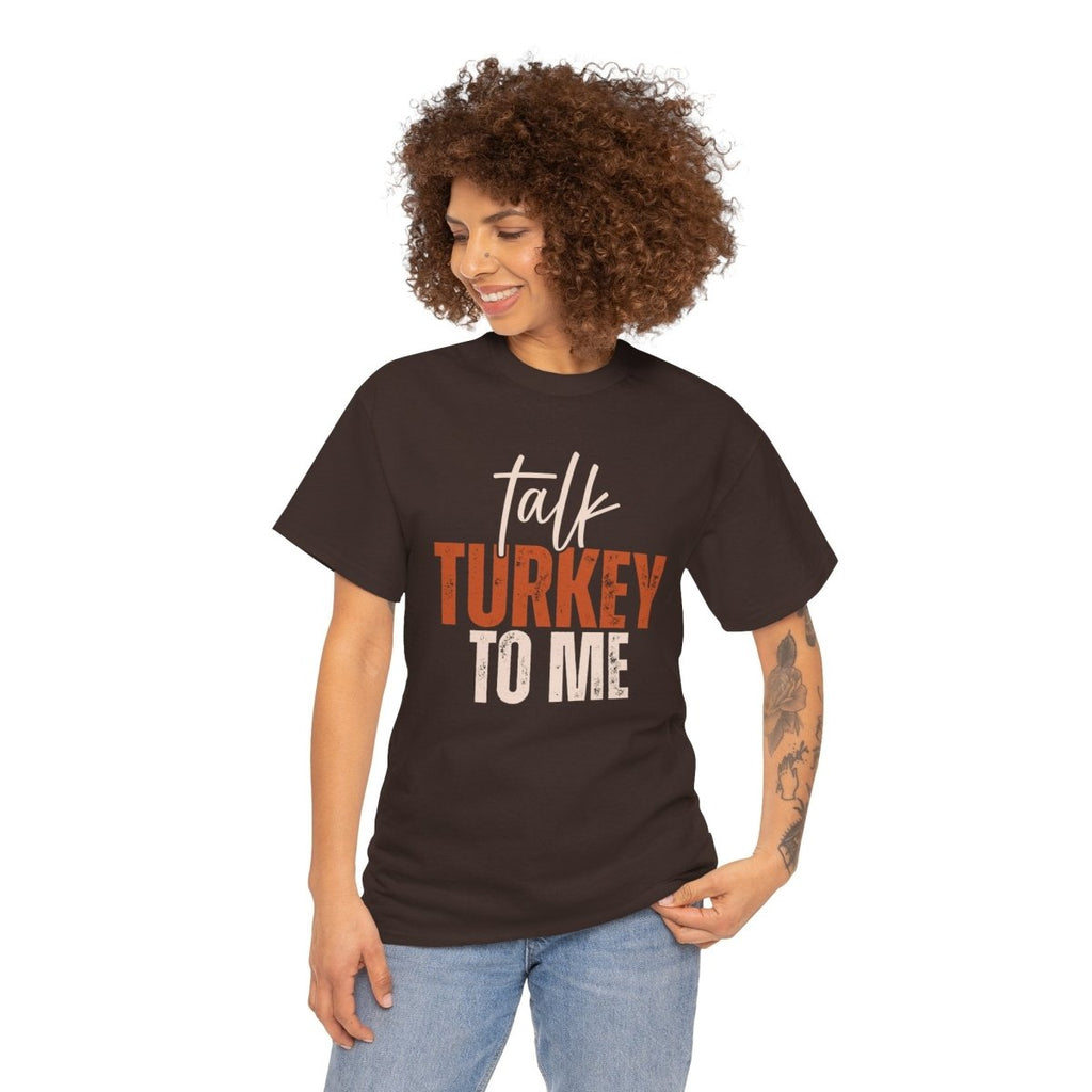 Thanksgiving Unisex Adult & Teen T-Shirt - Talk Turkey To Me | T-Shirt by atgodanddesigns