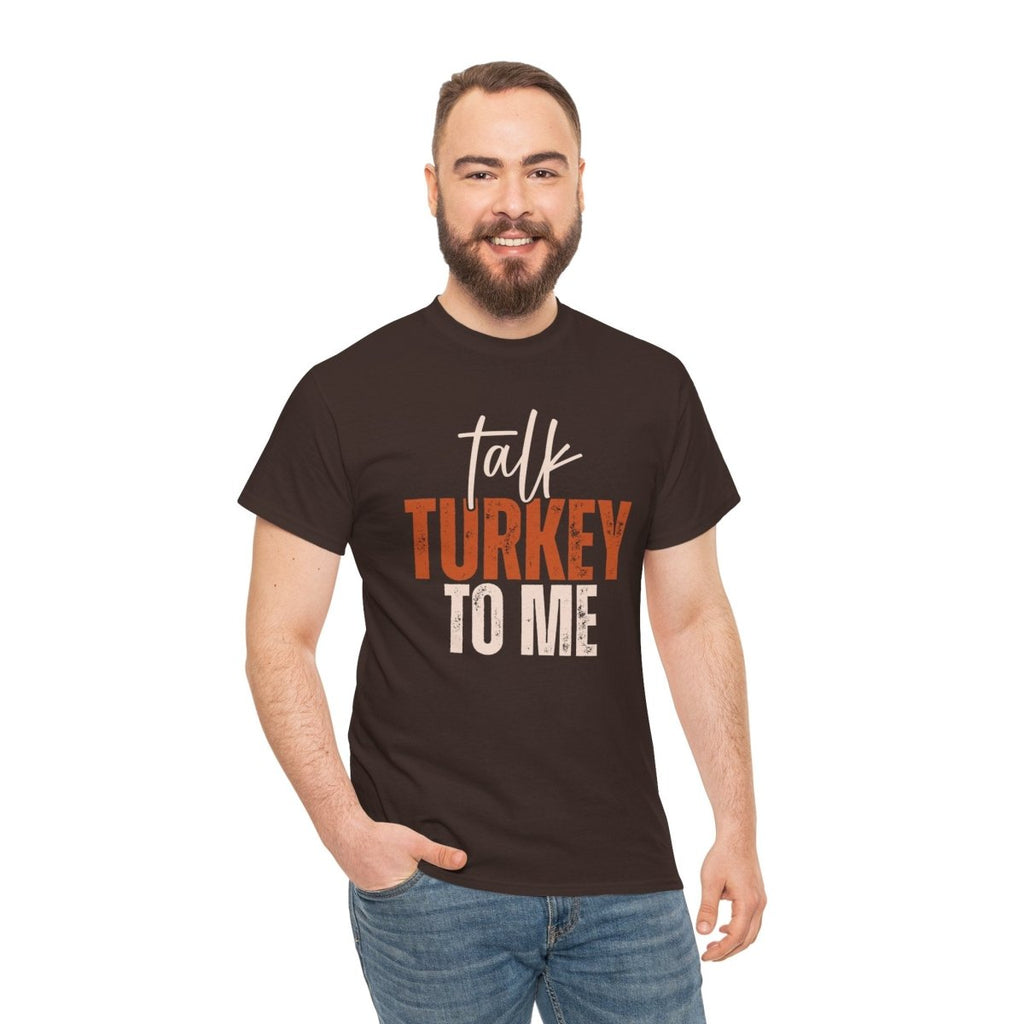 Thanksgiving Unisex Adult & Teen T-Shirt - Talk Turkey To Me | T-Shirt by atgodanddesigns