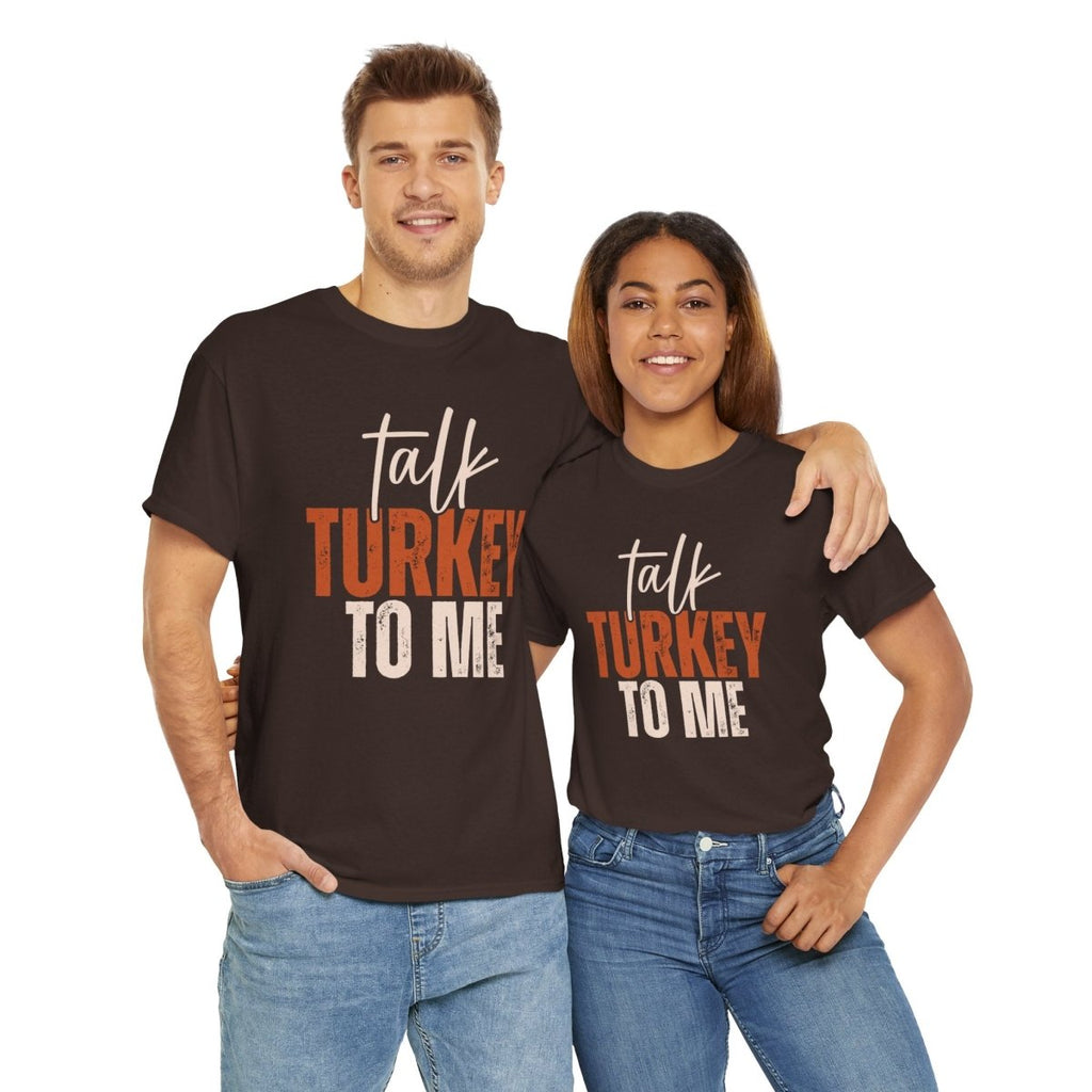 Thanksgiving Unisex Adult & Teen T-Shirt - Talk Turkey To Me | T-Shirt by atgodanddesigns
