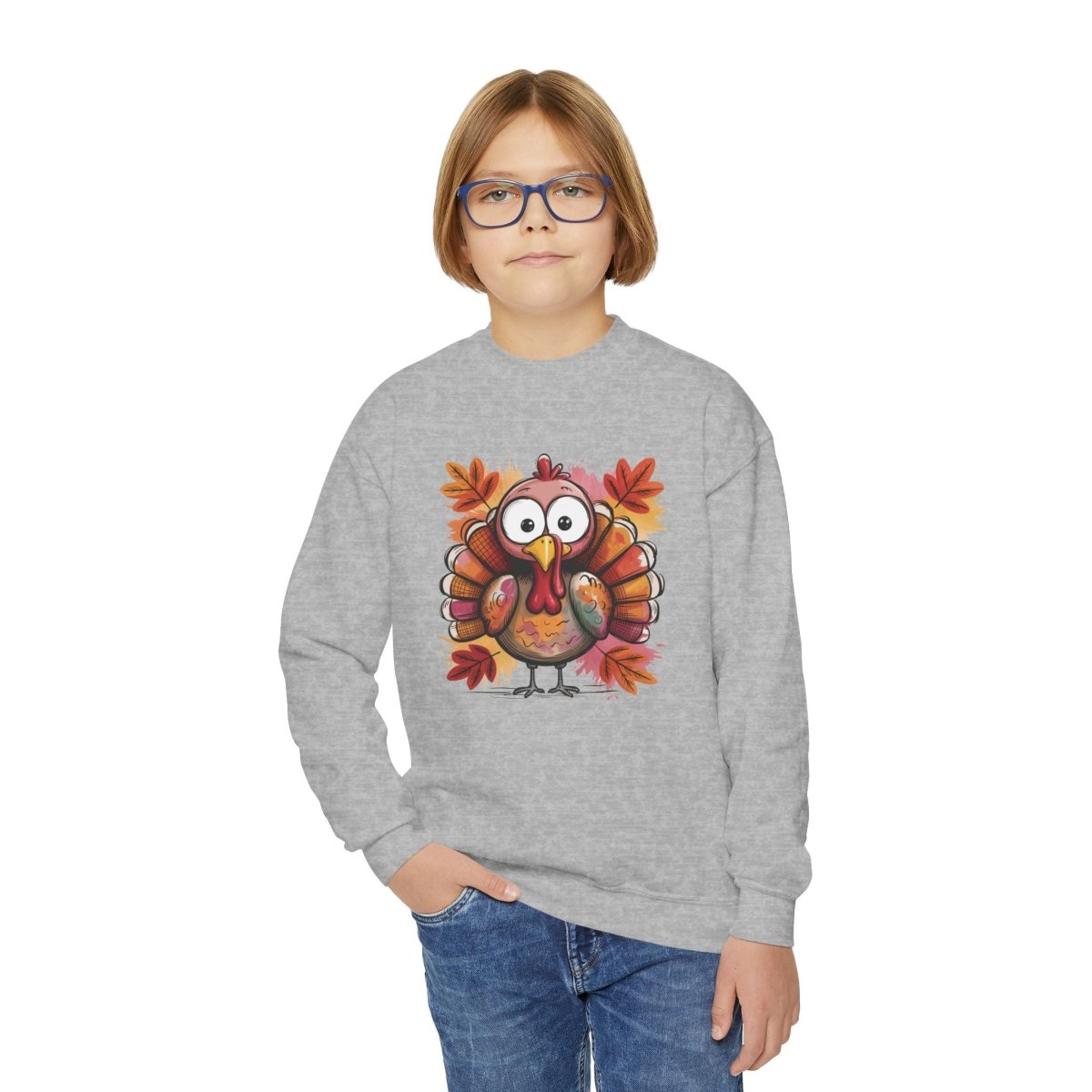 Thanksgiving Youth Sweatshirt - Turkey | Kids clothes by atgodanddesigns