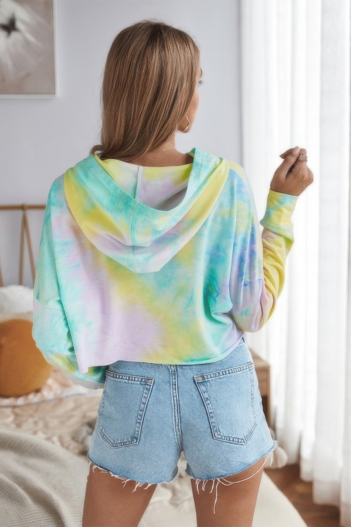 Tie Dye Crop Loose Pullover Hoodie | by atgodanddesigns