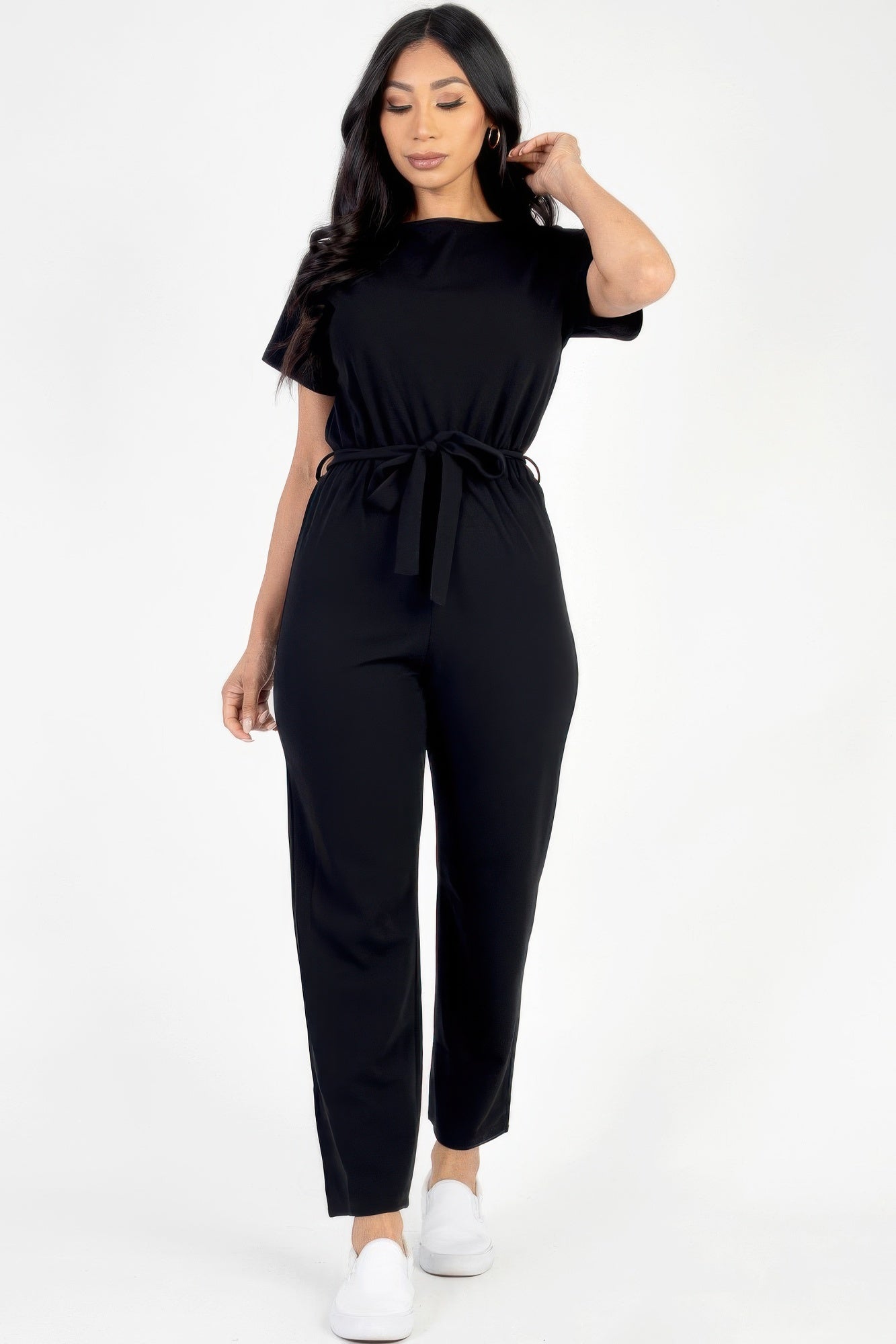 Tie Waist Relaxed Jumpsuit | by atgodanddesigns