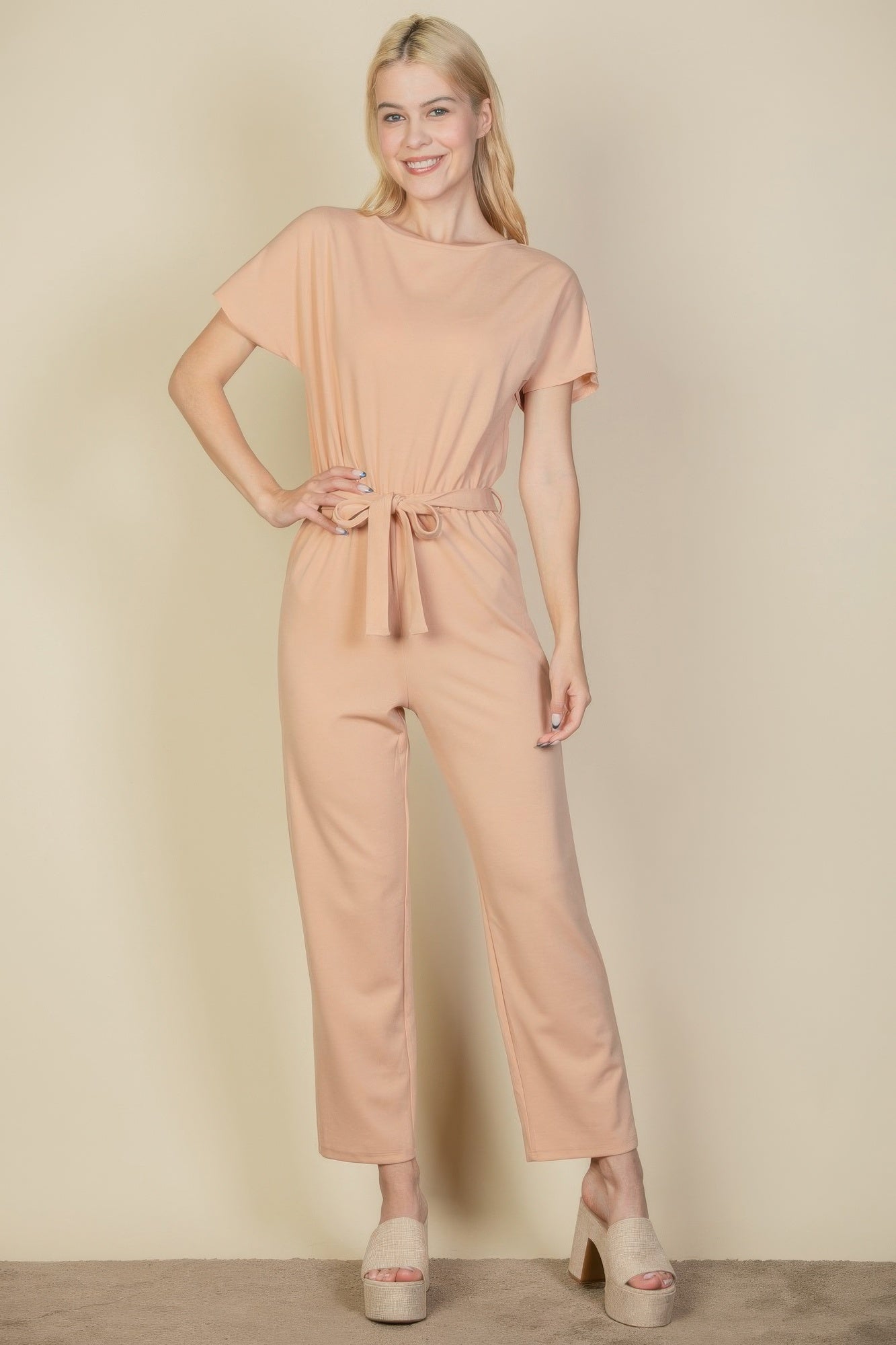 Tie Waist Relaxed Jumpsuit | by atgodanddesigns
