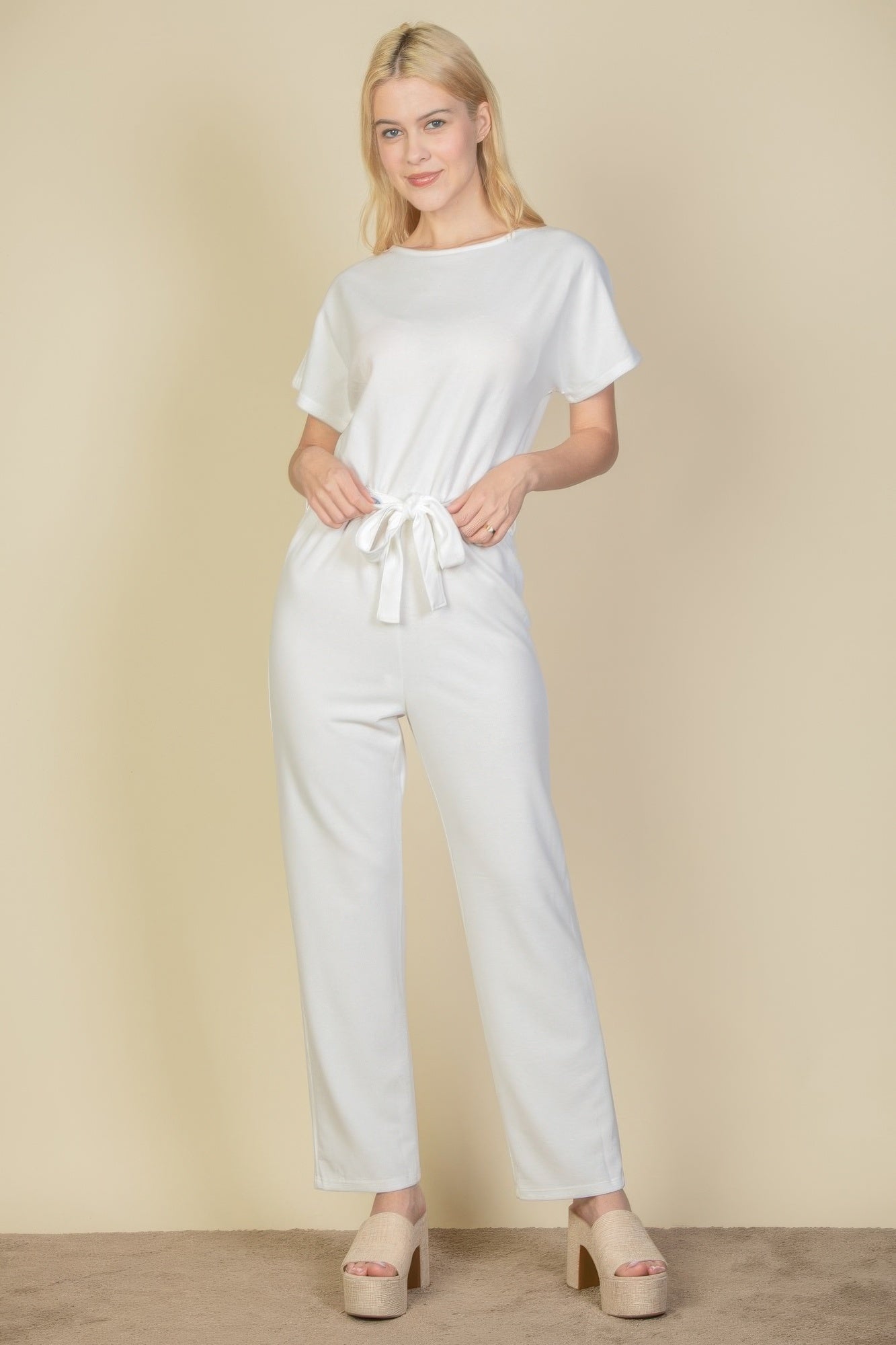 Tie Waist Relaxed Jumpsuit | by atgodanddesigns