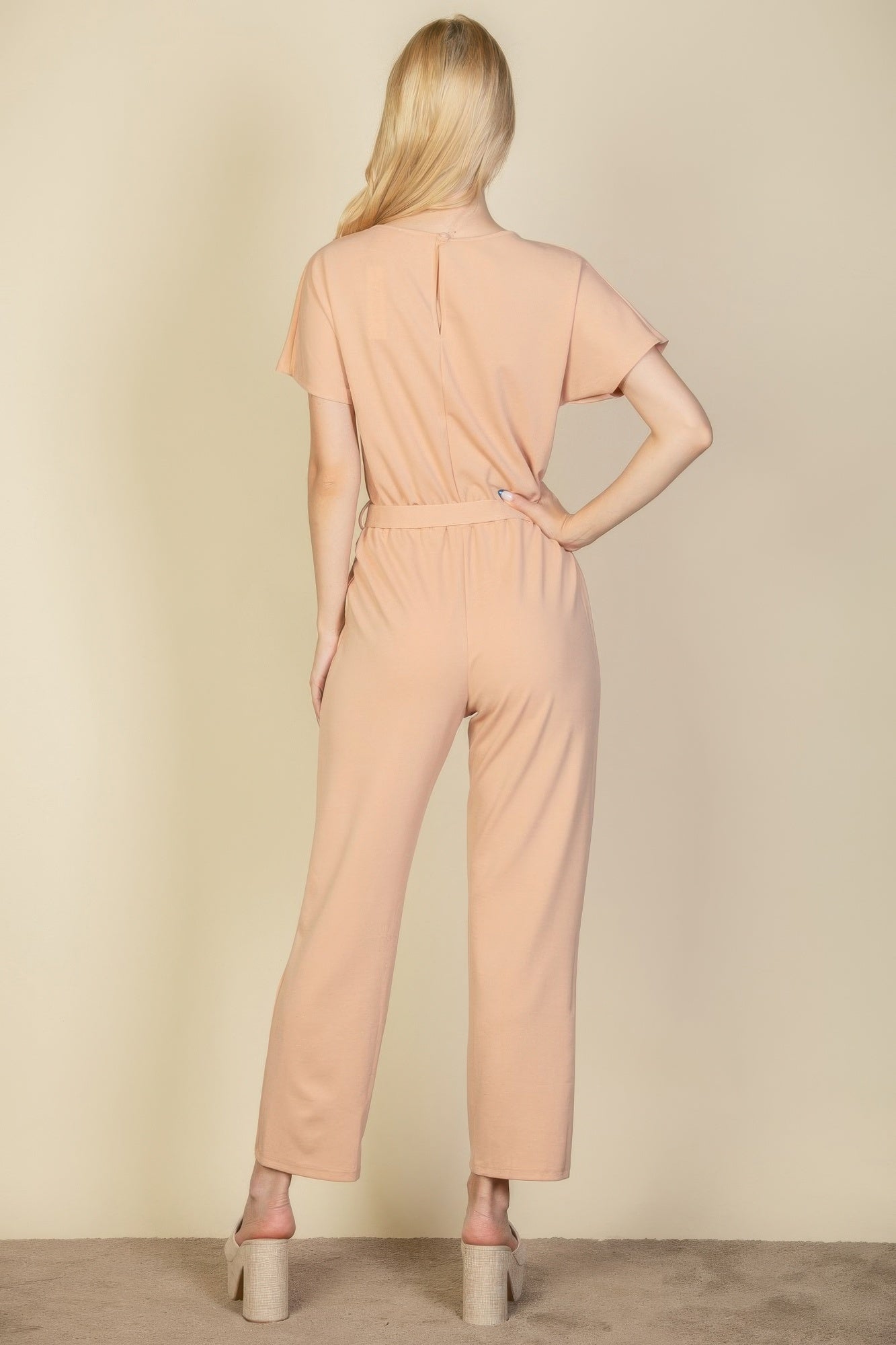 Tie Waist Relaxed Jumpsuit | by atgodanddesigns