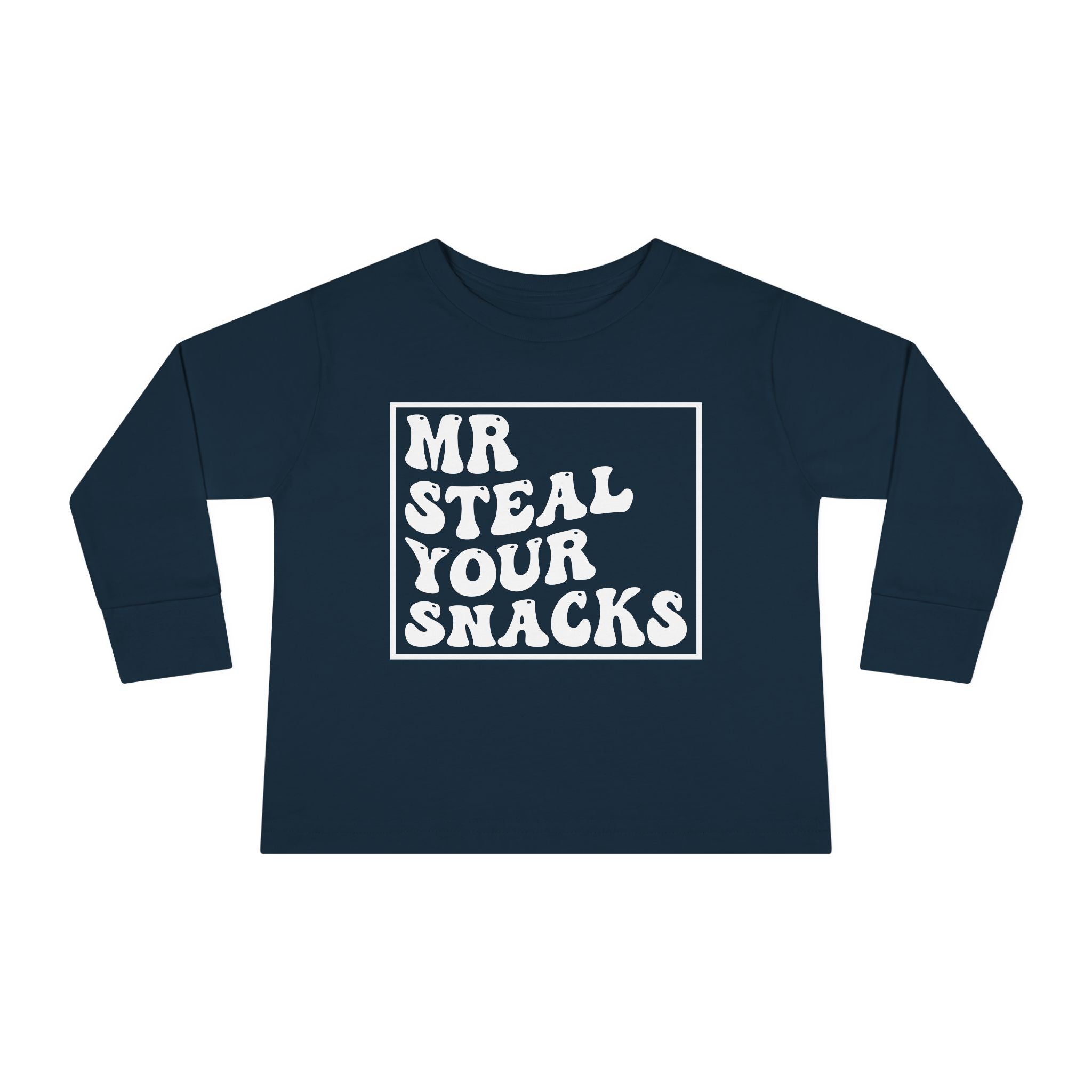 Toddler Graphic Boys Long Sleeve T-Shirt - Mr. Steal Your Snacks | Kids clothes by atgodanddesigns