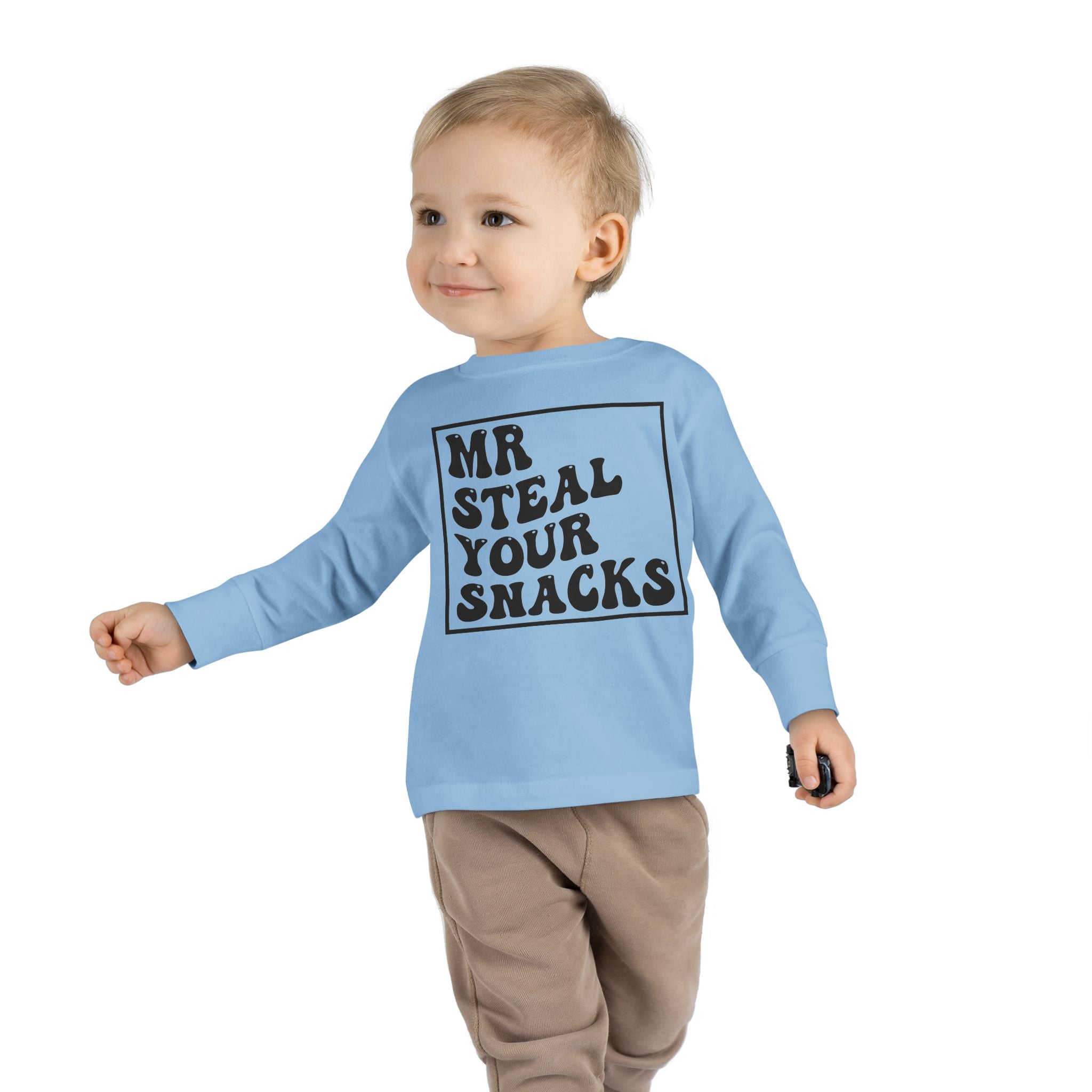 Toddler Graphic Boys Long Sleeve T-Shirt - Mr. Steal Your Snacks | Kids clothes by atgodanddesigns