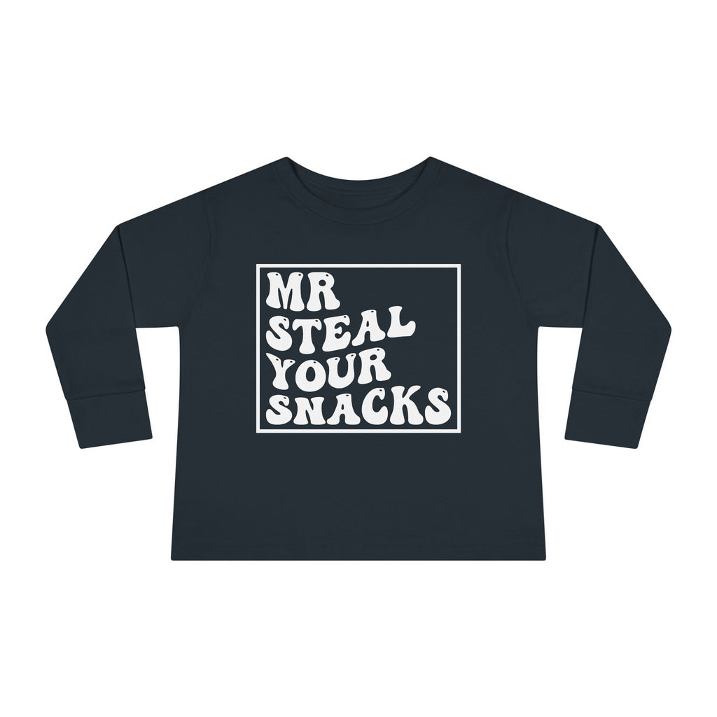 Toddler Graphic Boys Long Sleeve T-Shirt - Mr. Steal Your Snacks | Kids clothes by atgodanddesigns