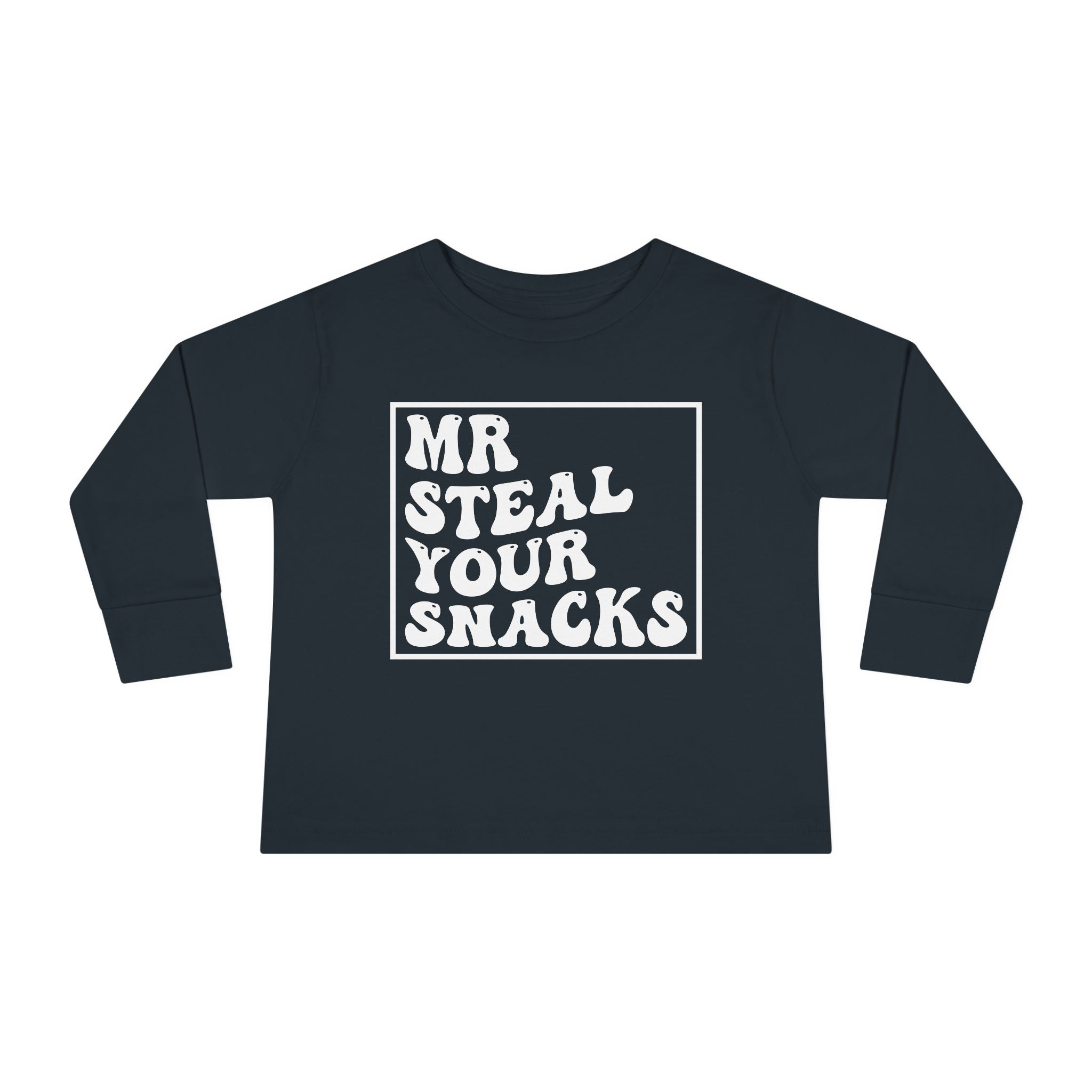 Toddler Graphic Boys Long Sleeve T-Shirt - Mr. Steal Your Snacks | Kids clothes by atgodanddesigns