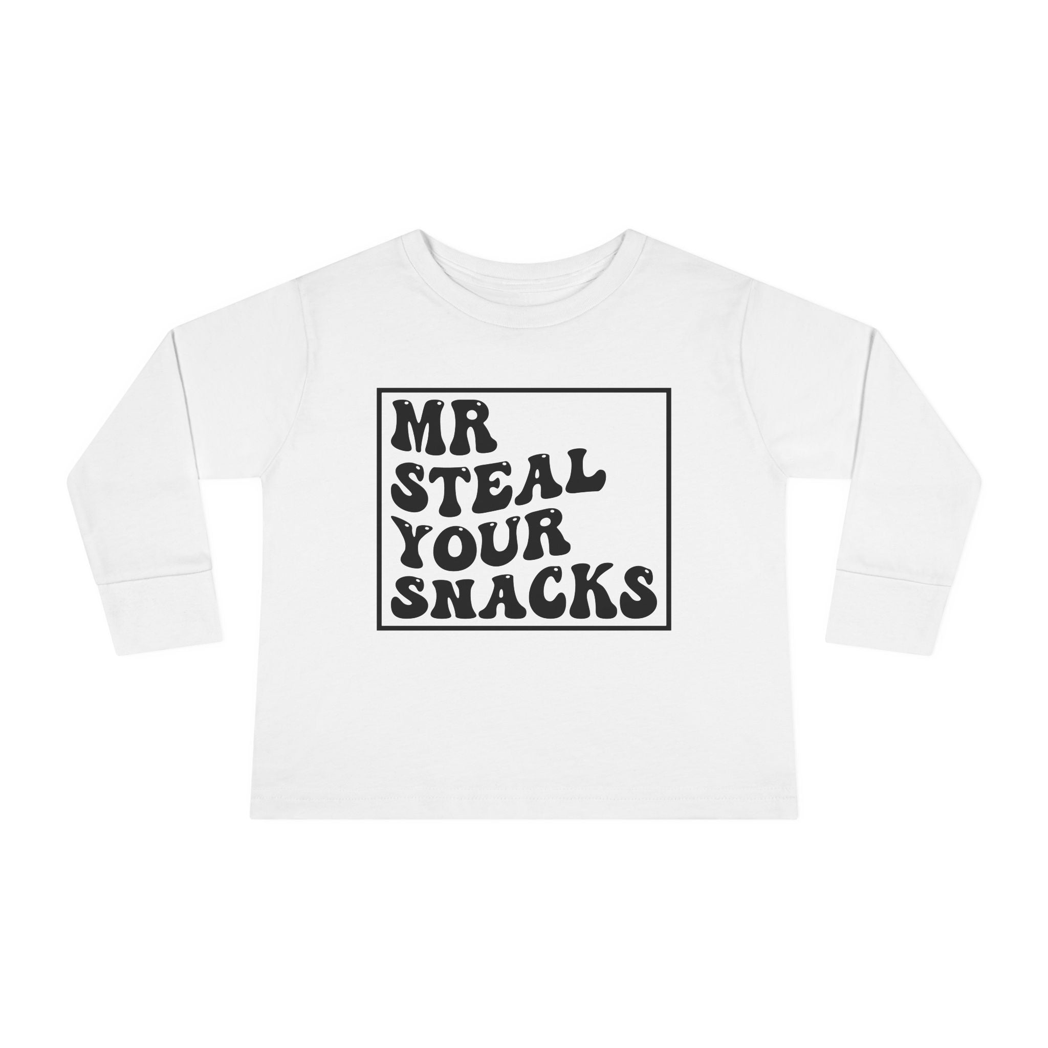Toddler Graphic Boys Long Sleeve T-Shirt - Mr. Steal Your Snacks | Kids clothes by atgodanddesigns