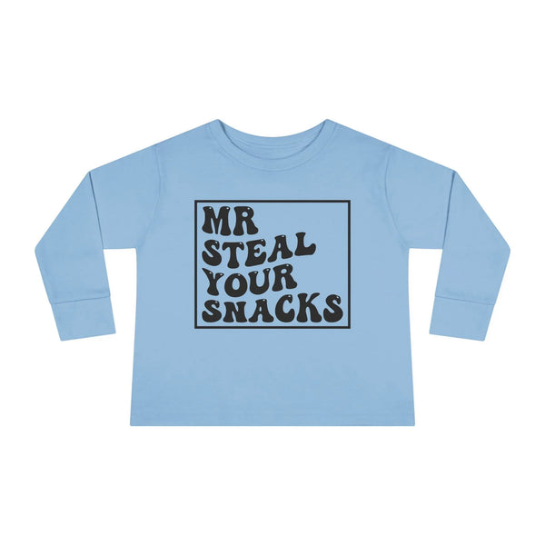 Toddler Graphic Boys Long Sleeve T-Shirt - Mr. Steal Your Snacks | Kids clothes by atgodanddesigns