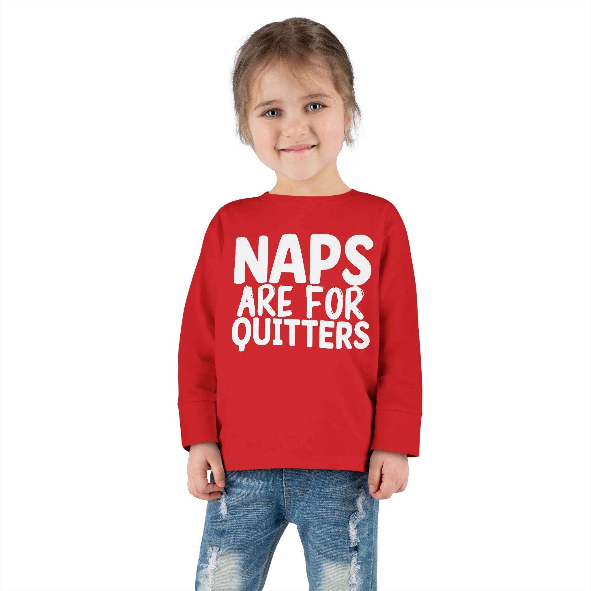 Toddler Graphic Long Sleeve T-Shirt - Naps Are For Quitters | Kids clothes by atgodanddesigns