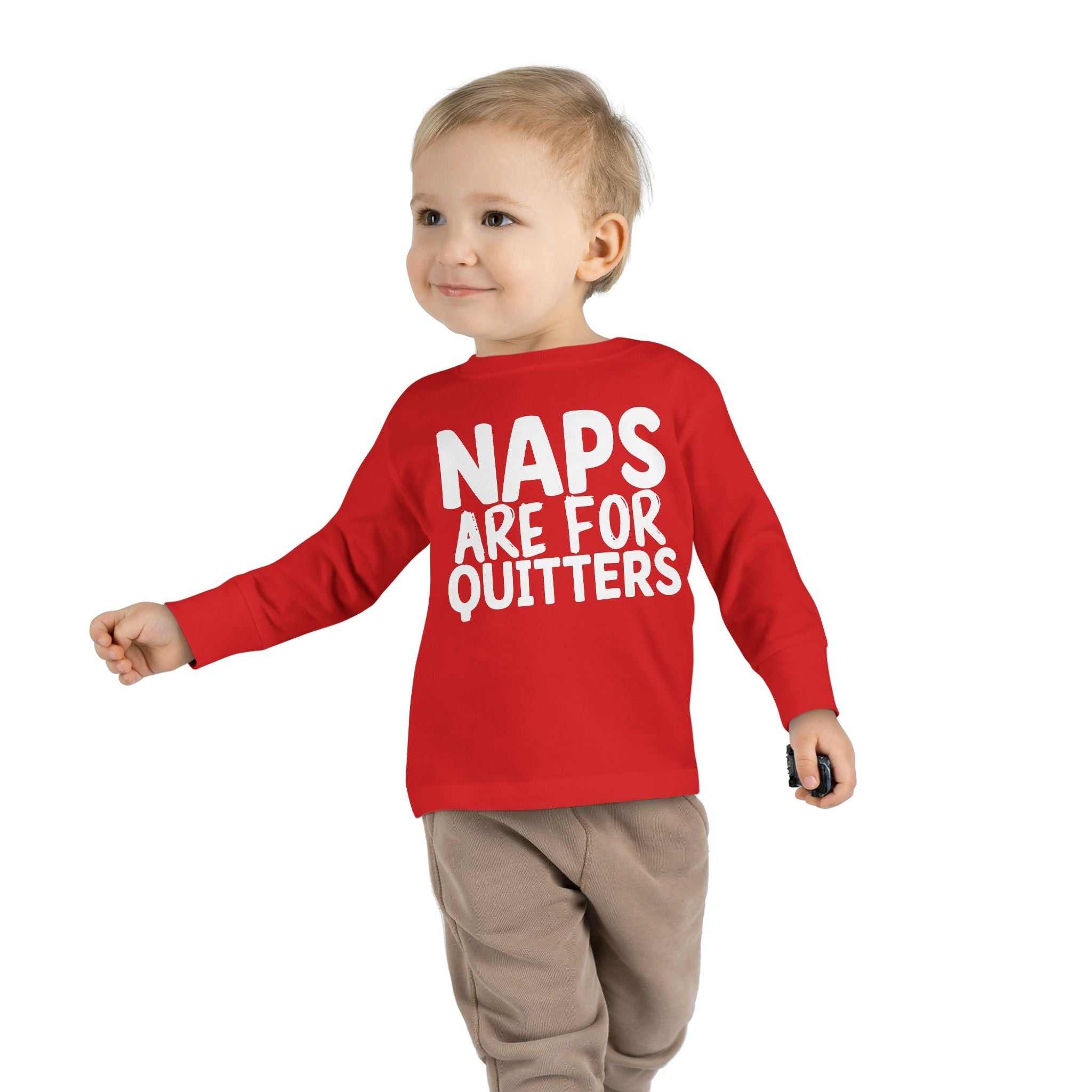Toddler Graphic Long Sleeve T-Shirt - Naps Are For Quitters | Kids clothes by atgodanddesigns
