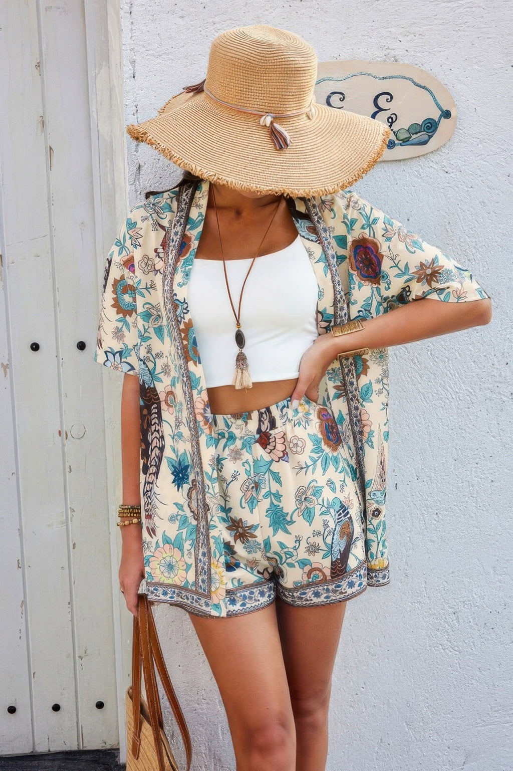 Two Pieces Allover Print Shirt And Short Sets | by atgodanddesigns