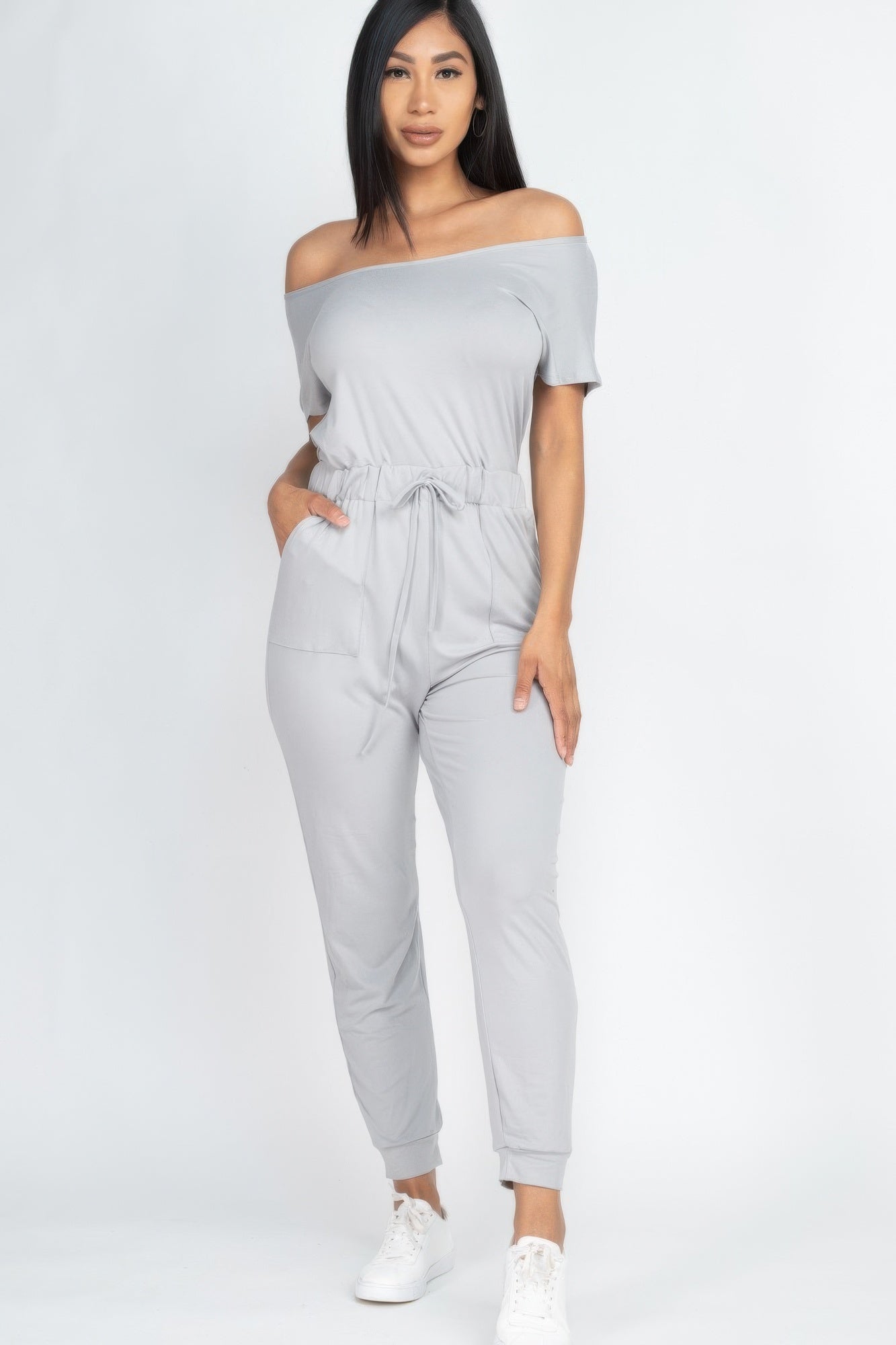 Two - way Shoulder Drawstring Jumpsuit | by atgodanddesigns