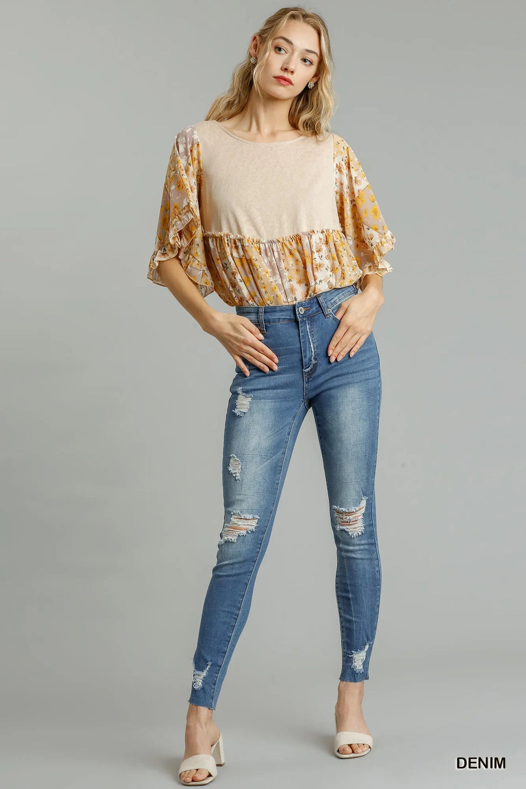 Umgee Distressed Skinny Jeans with Edge Detail | by atgodanddesigns