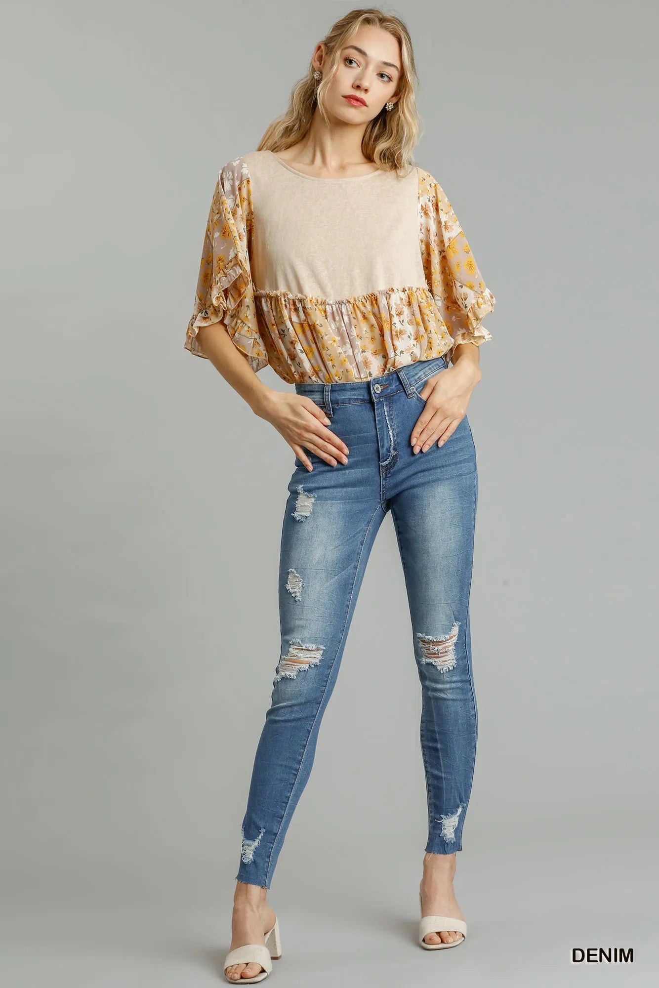 Umgee Distressed Skinny Jeans with Edge Detail | by atgodanddesigns