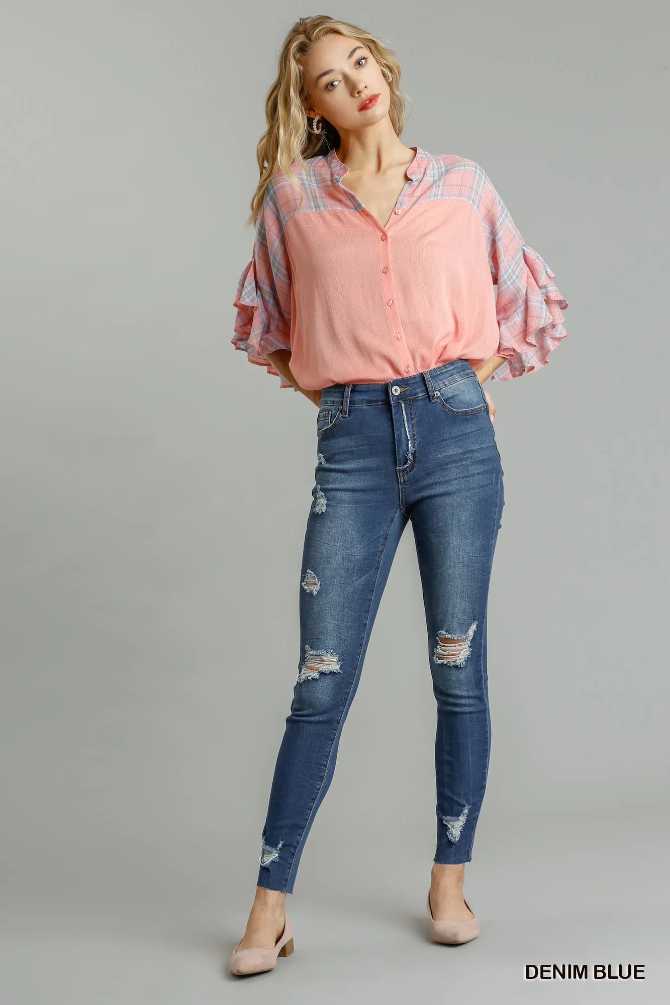 Umgee Distressed Skinny Jeans with Pockets | by atgodanddesigns