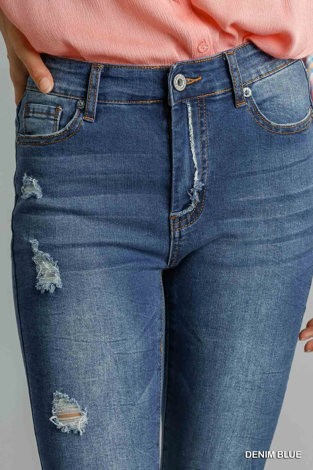 Umgee Distressed Skinny Jeans with Pockets | by atgodanddesigns