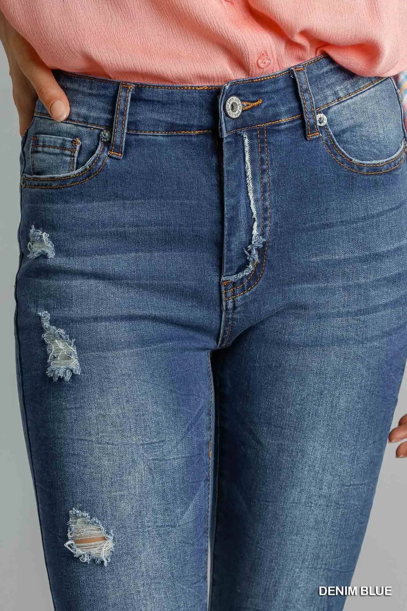 Umgee Distressed Skinny Jeans with Pockets | by atgodanddesigns