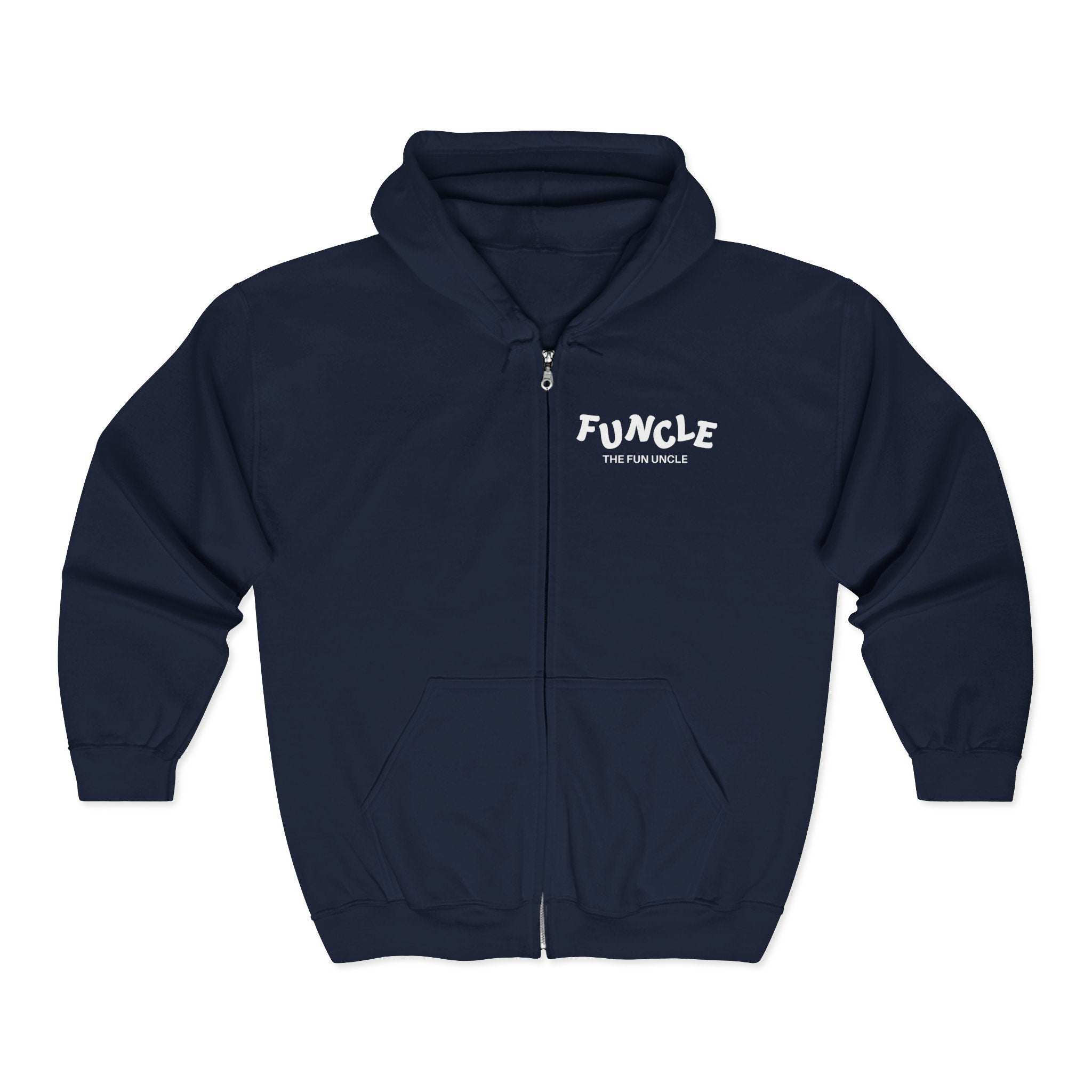 Uncle Full Zip Hooded Sweatshirt - Funclue The Fun Uncle | Hoodie by atgodanddesigns