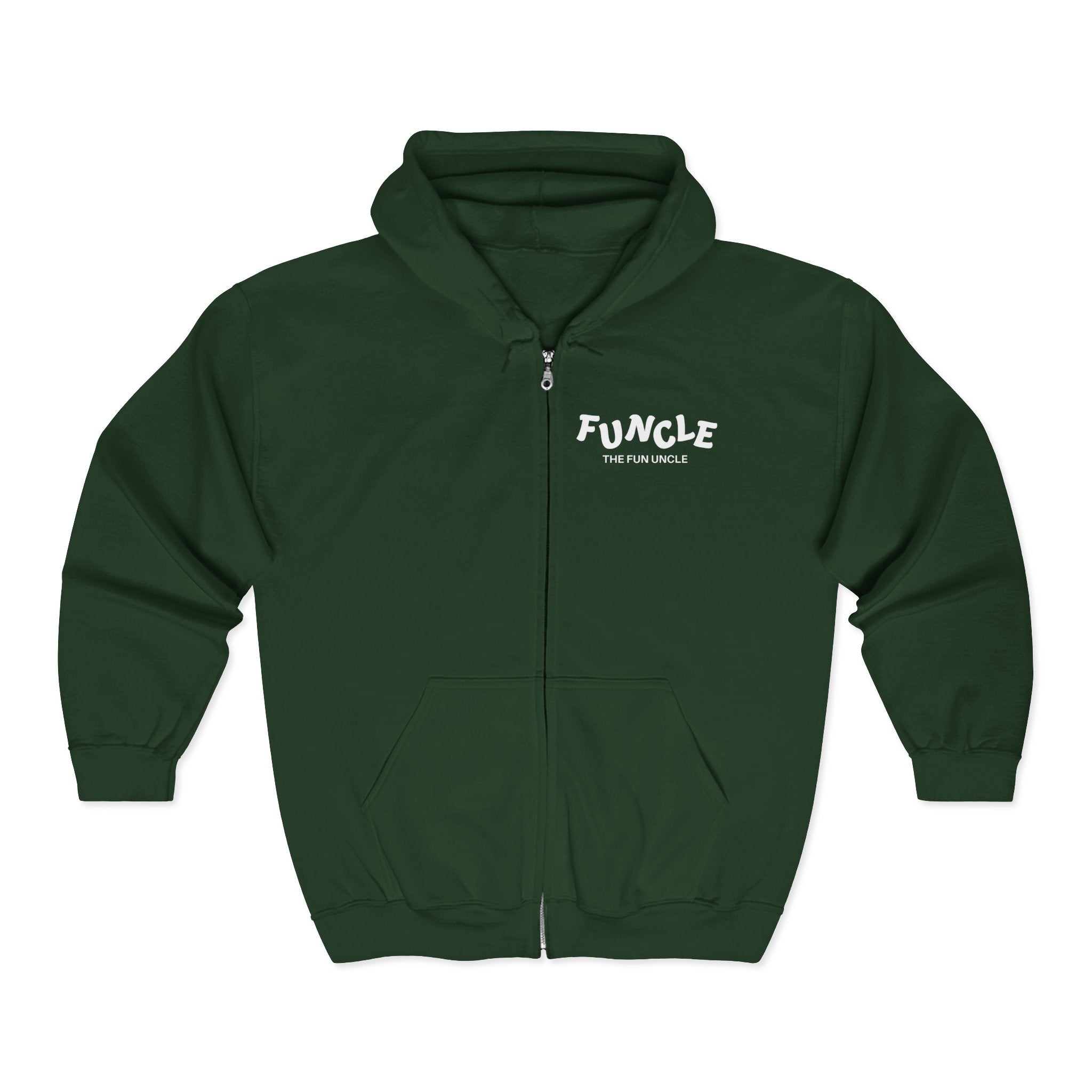 Uncle Full Zip Hooded Sweatshirt - Funclue The Fun Uncle | Hoodie by atgodanddesigns
