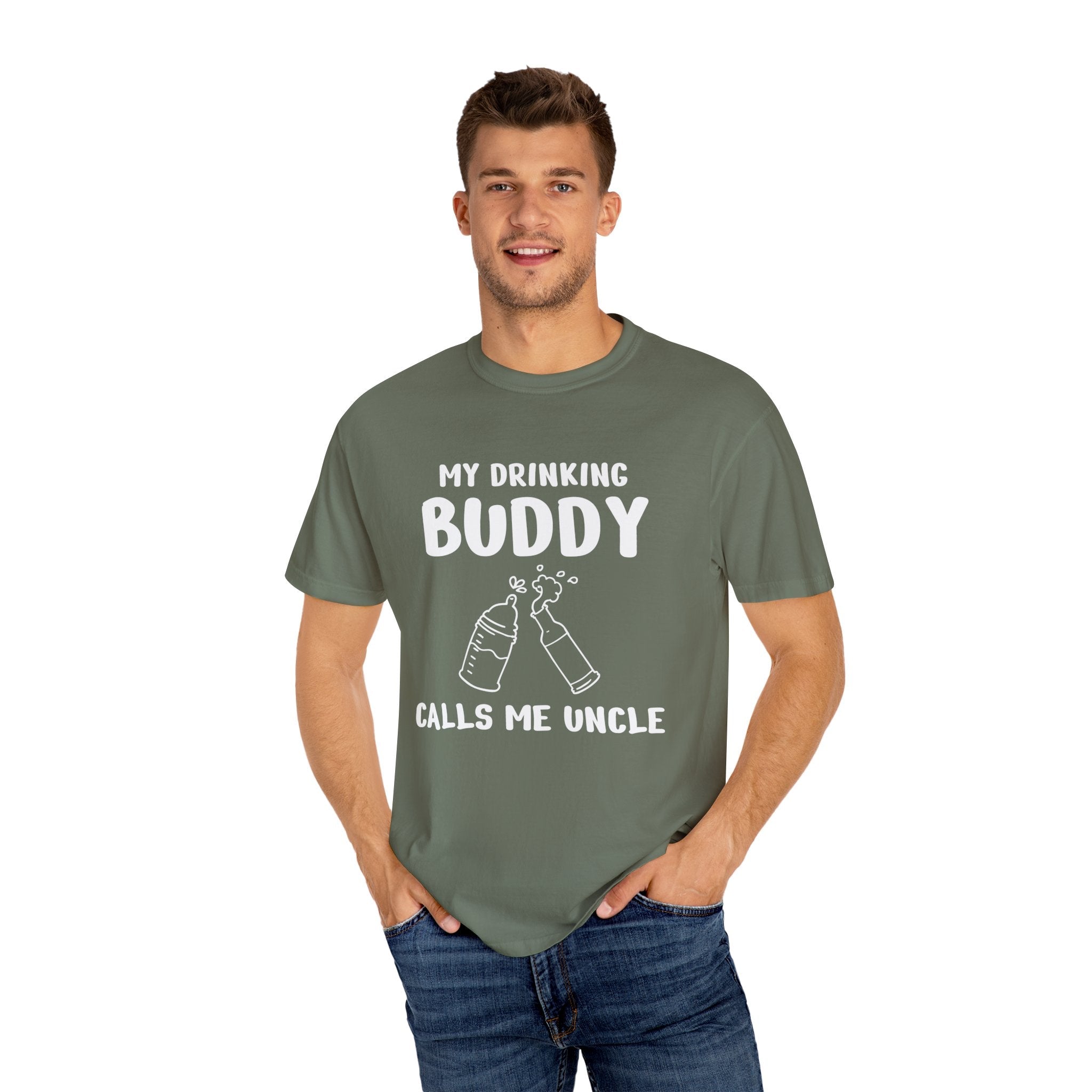 Uncle Graphic T-Shirt - My Drinking Buddy Calls Me Uncle | T-Shirt by atgodanddesigns