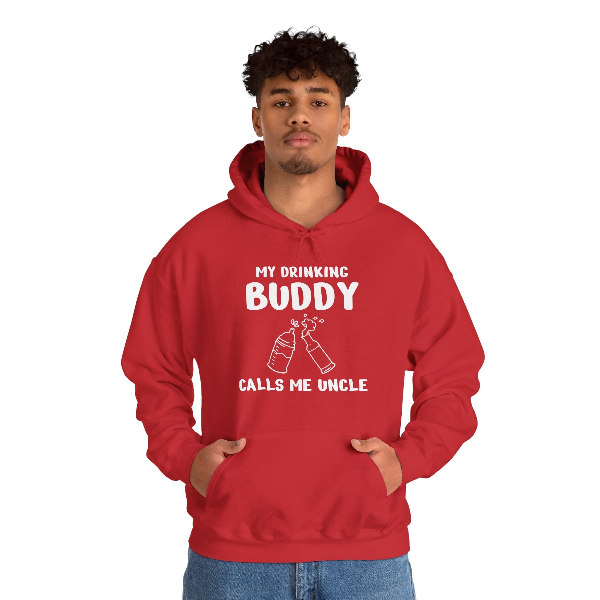 Uncle Hooded Sweatshirt - My Drinking Buddy Calls Me Uncle | Hoodie by atgodanddesigns