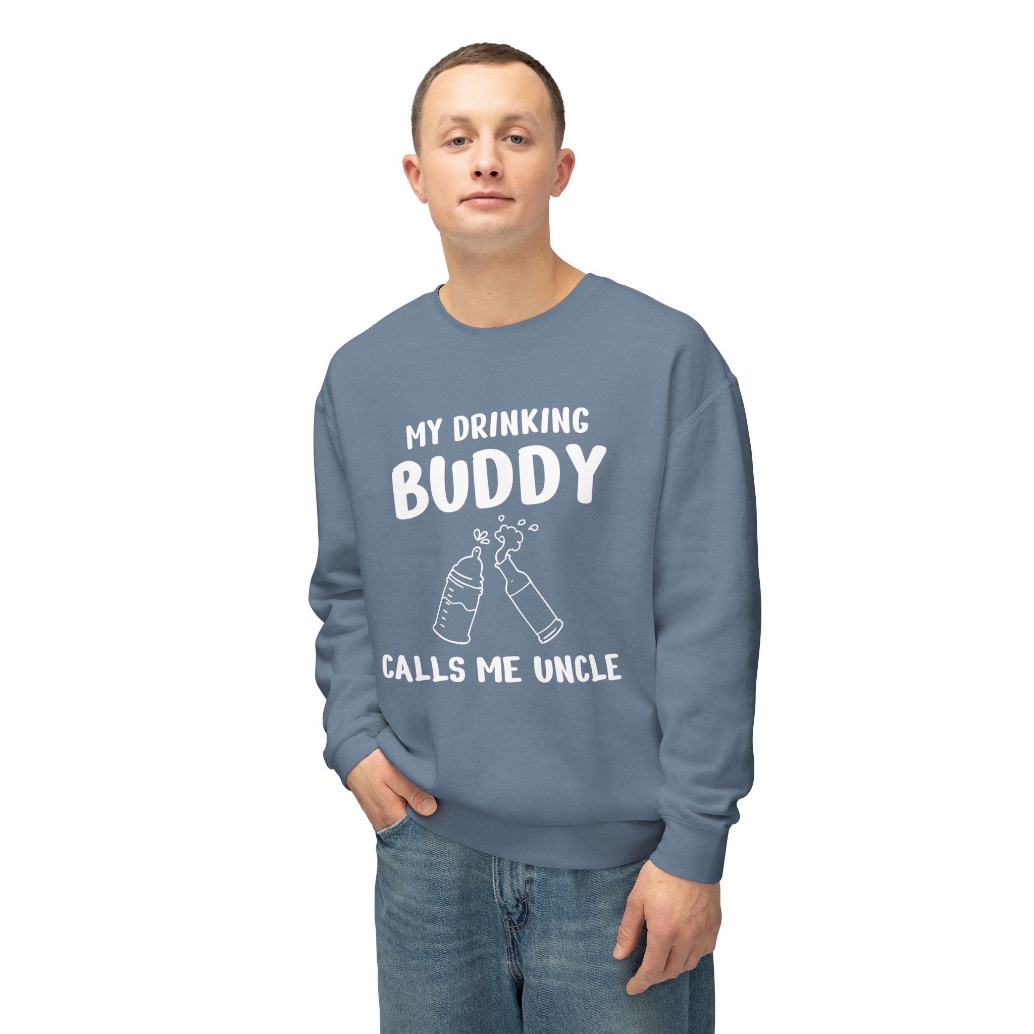 Uncle Long Sleeve Sweater - My Drinking Buddy Calls Me Uncle | Sweatshirt by atgodanddesigns
