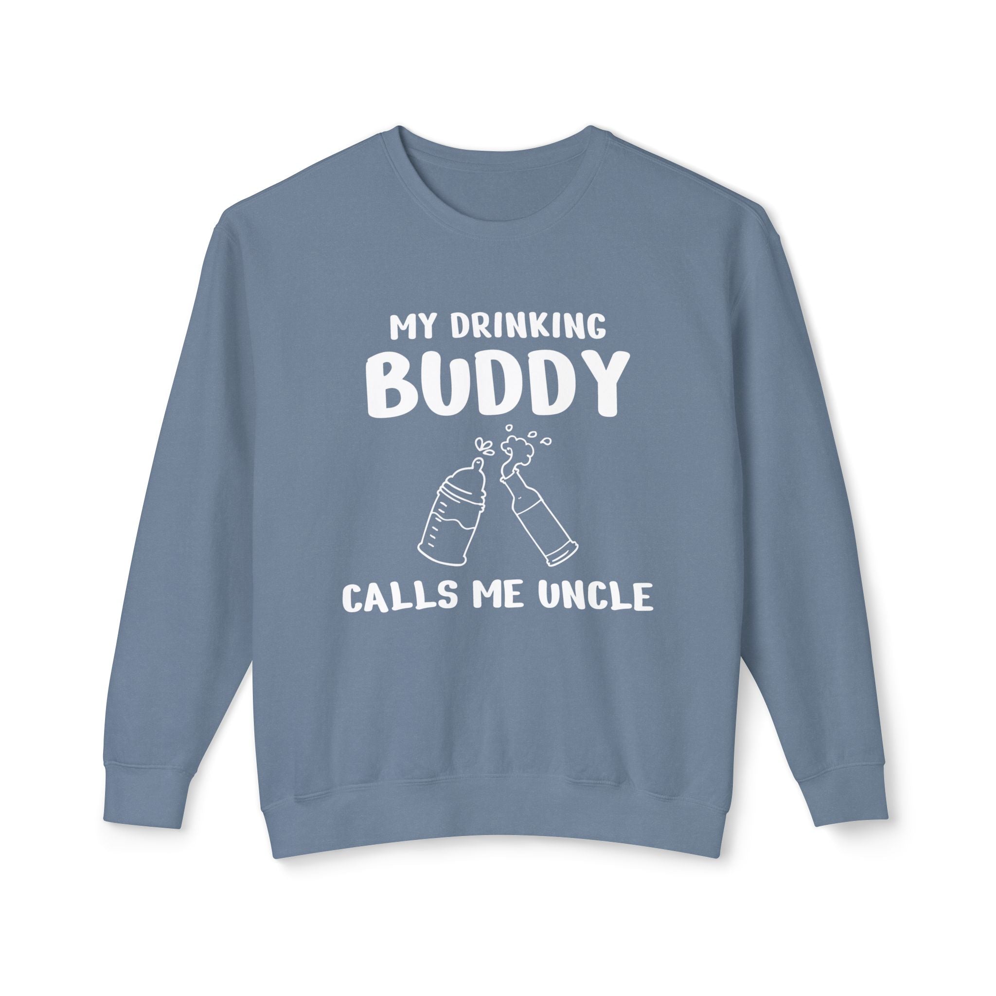 Uncle Long Sleeve Sweater - My Drinking Buddy Calls Me Uncle | Sweatshirt by atgodanddesigns