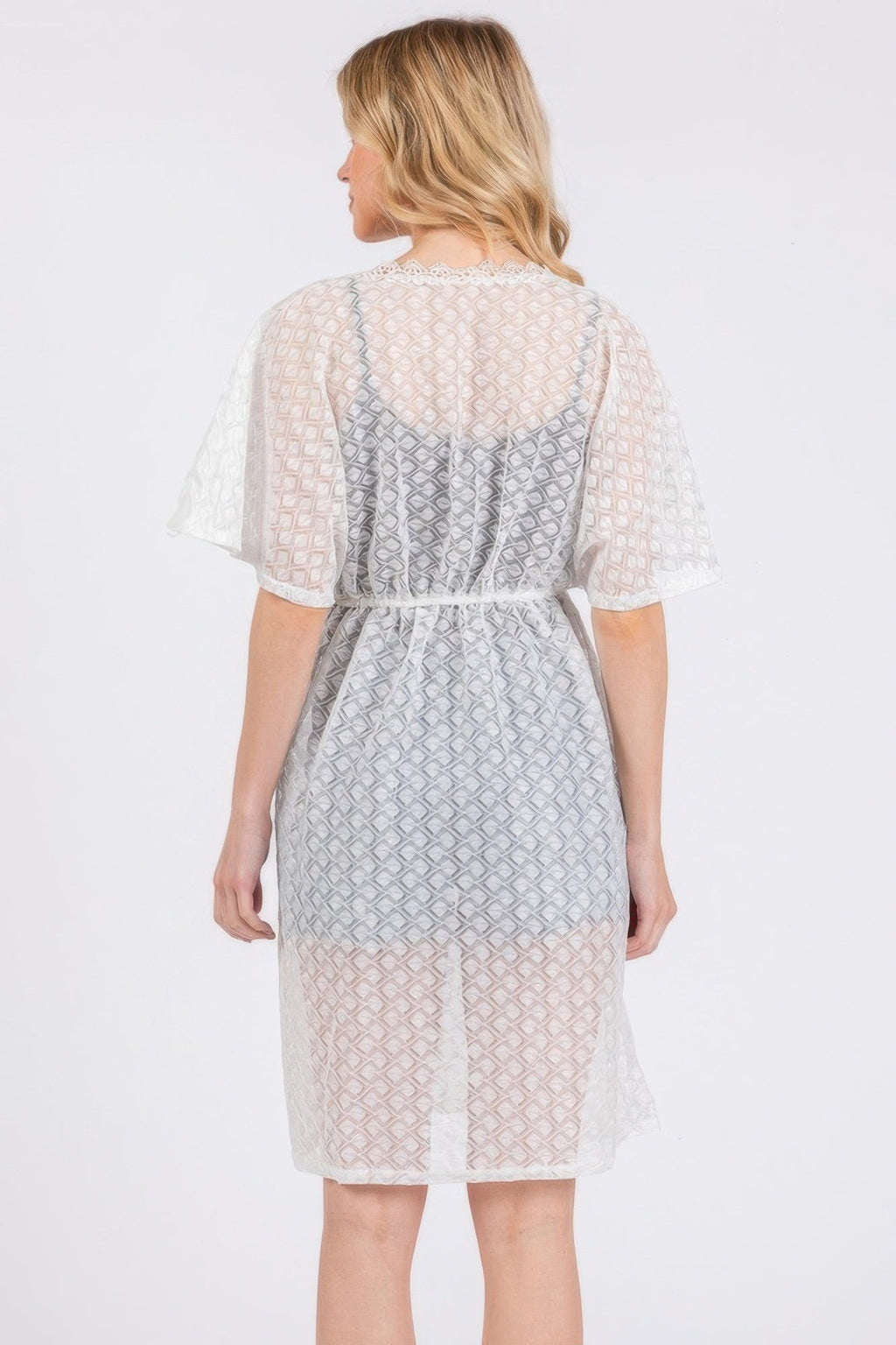 V - neck Detailed Crochet Lace Cover Up | by atgodanddesigns