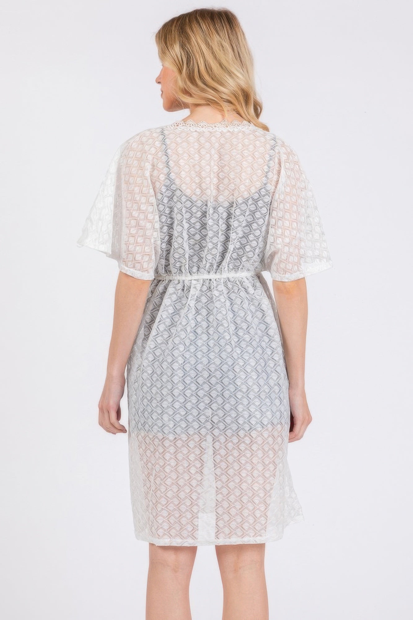 V - neck Detailed Crochet Lace Cover Up | by atgodanddesigns