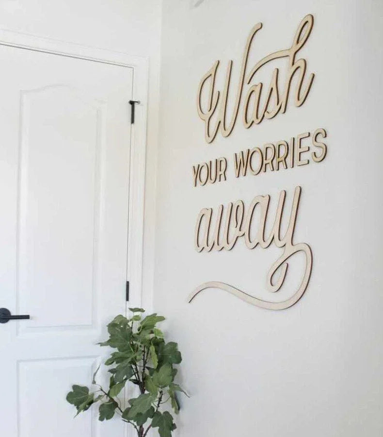 Wash Your Worries Away Wooden Sign | by atgodanddesigns