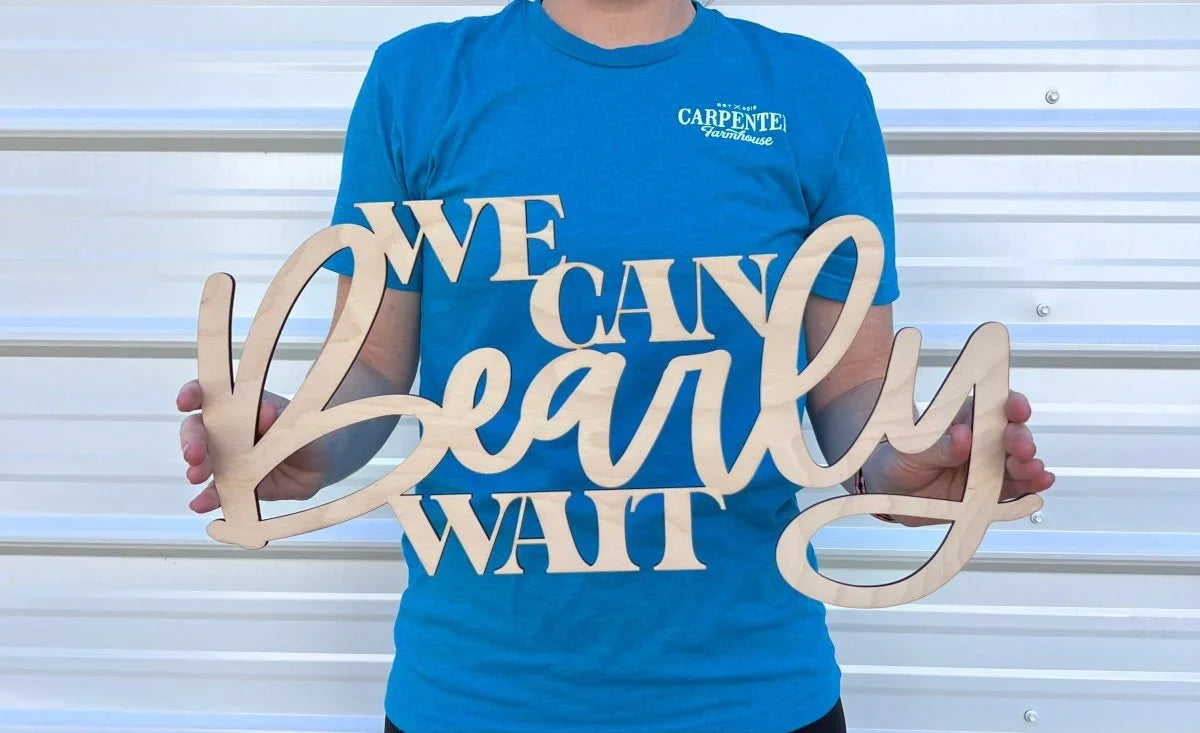 We Can Bearly Wait Wooden Sign | by atgodanddesigns