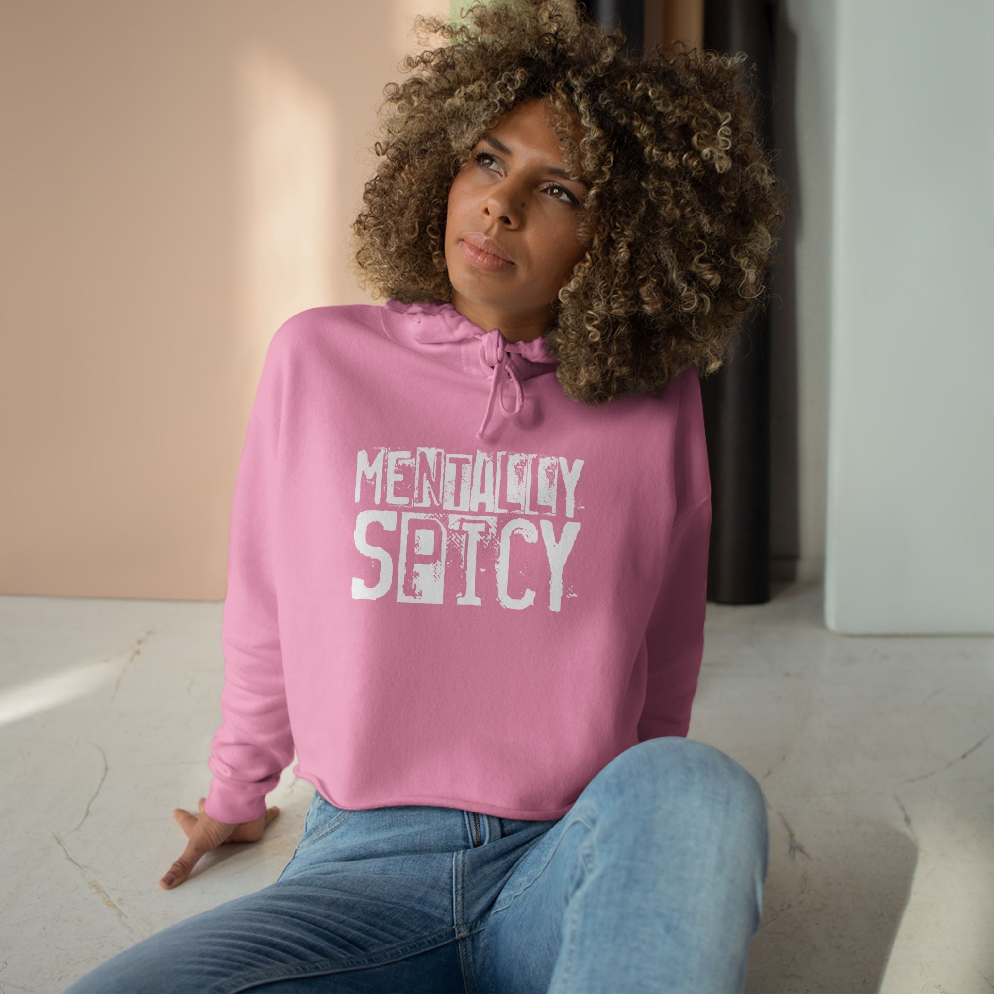 Women's Graphic Crop Hoodie - Mentally Spicy | Hoodie by atgodanddesigns