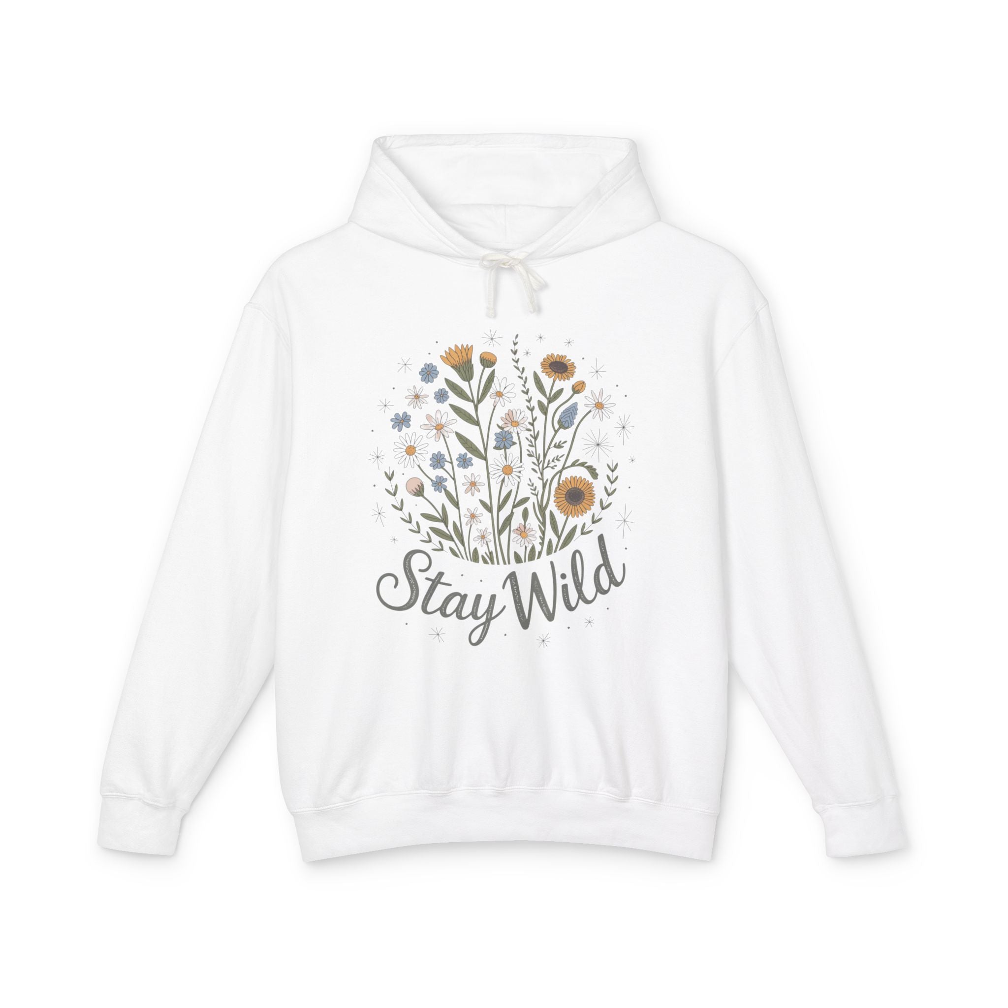Women's Graphic Hooded Sweatshirt - Stay Wild Floral | Hoodie by atgodanddesigns