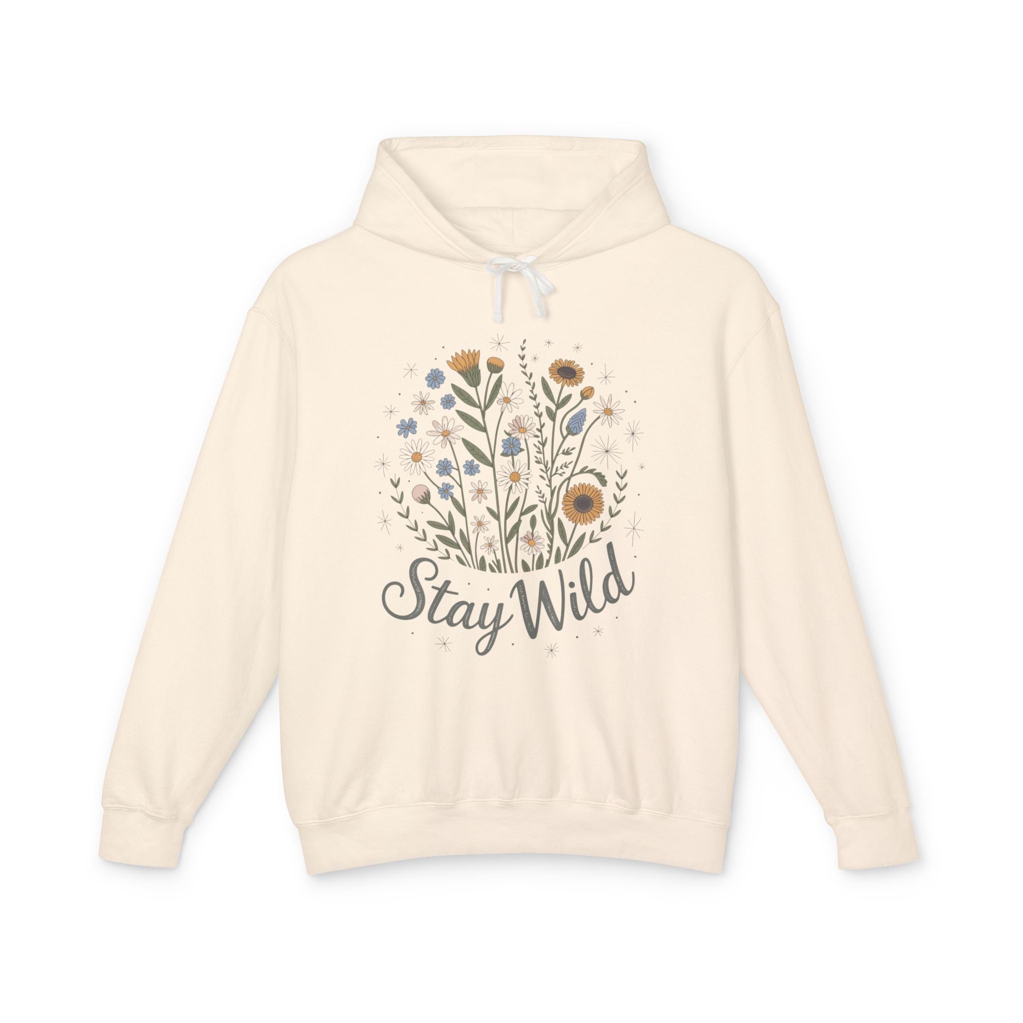 Women's Graphic Hooded Sweatshirt - Stay Wild Floral | Hoodie by atgodanddesigns