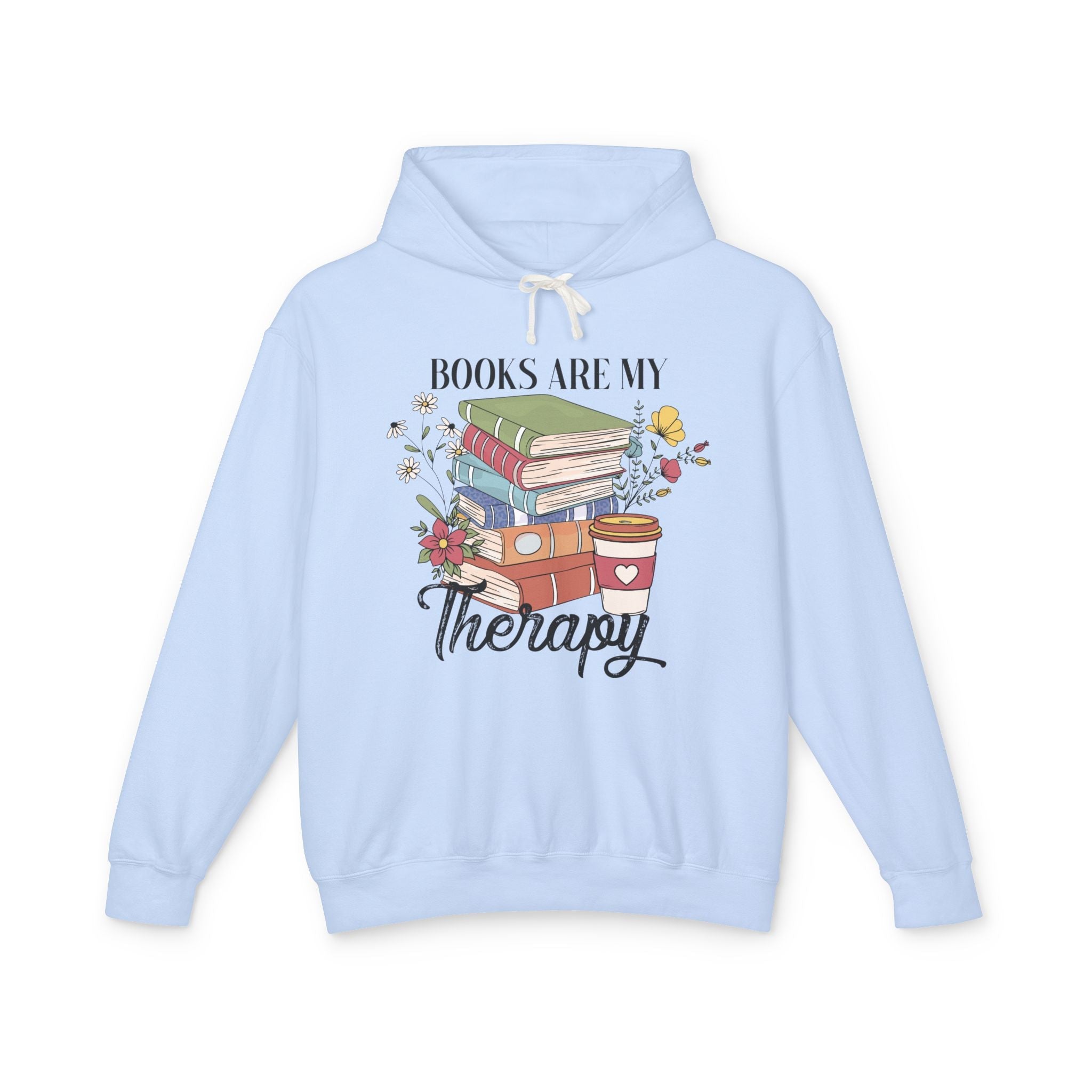 Women's Graphic Hoodie - Books Are My Therapy | Hoodie by atgodanddesigns