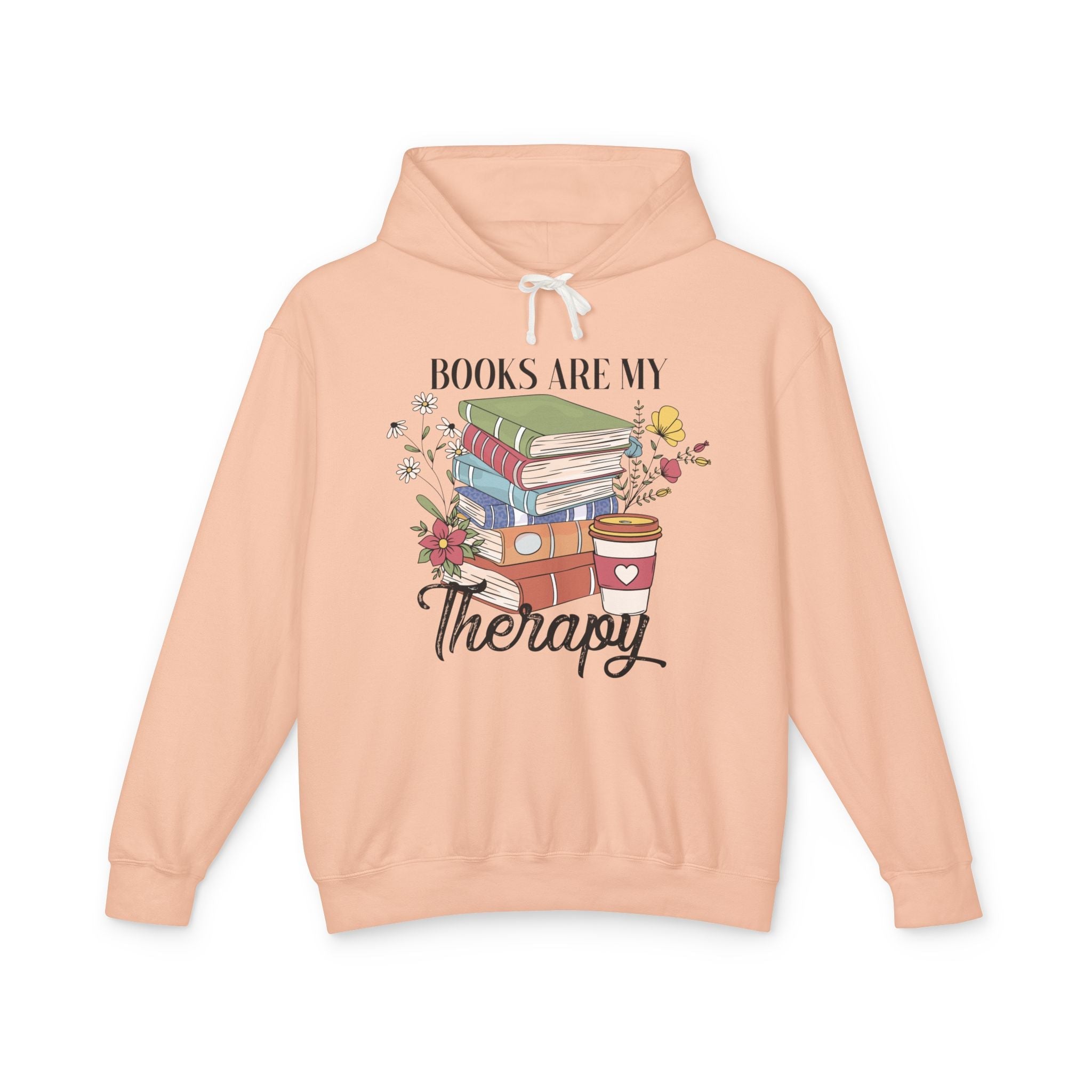 Women's Graphic Hoodie - Books Are My Therapy | Hoodie by atgodanddesigns