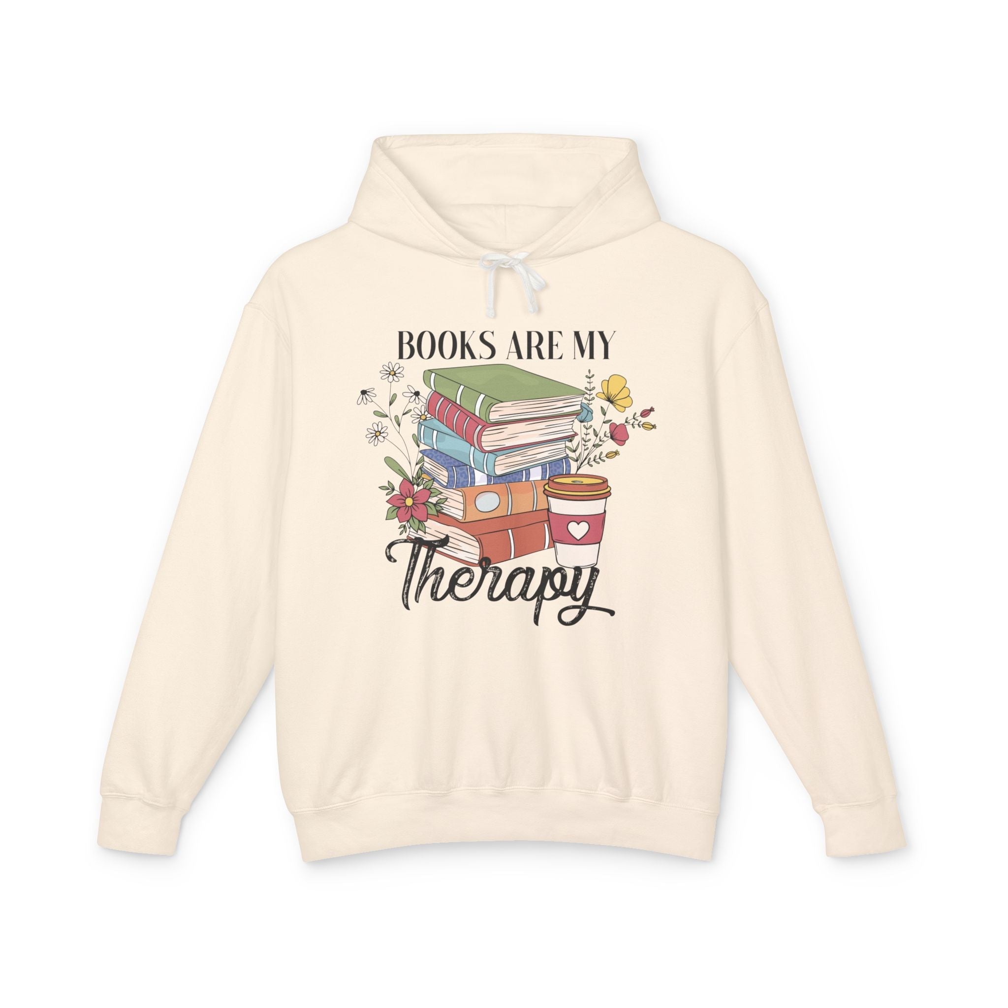 Women's Graphic Hoodie - Books Are My Therapy | Hoodie by atgodanddesigns